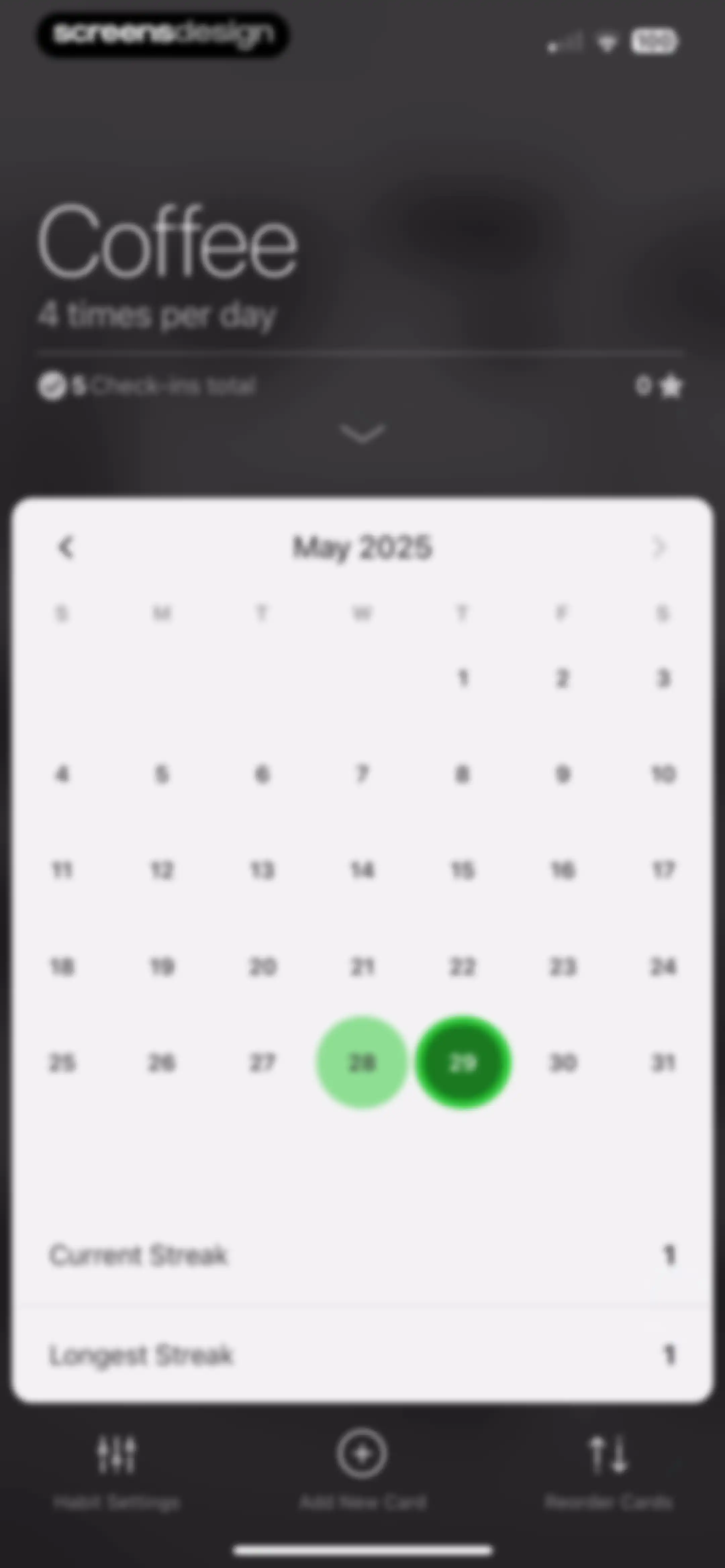 Today Habit tracker screen 25