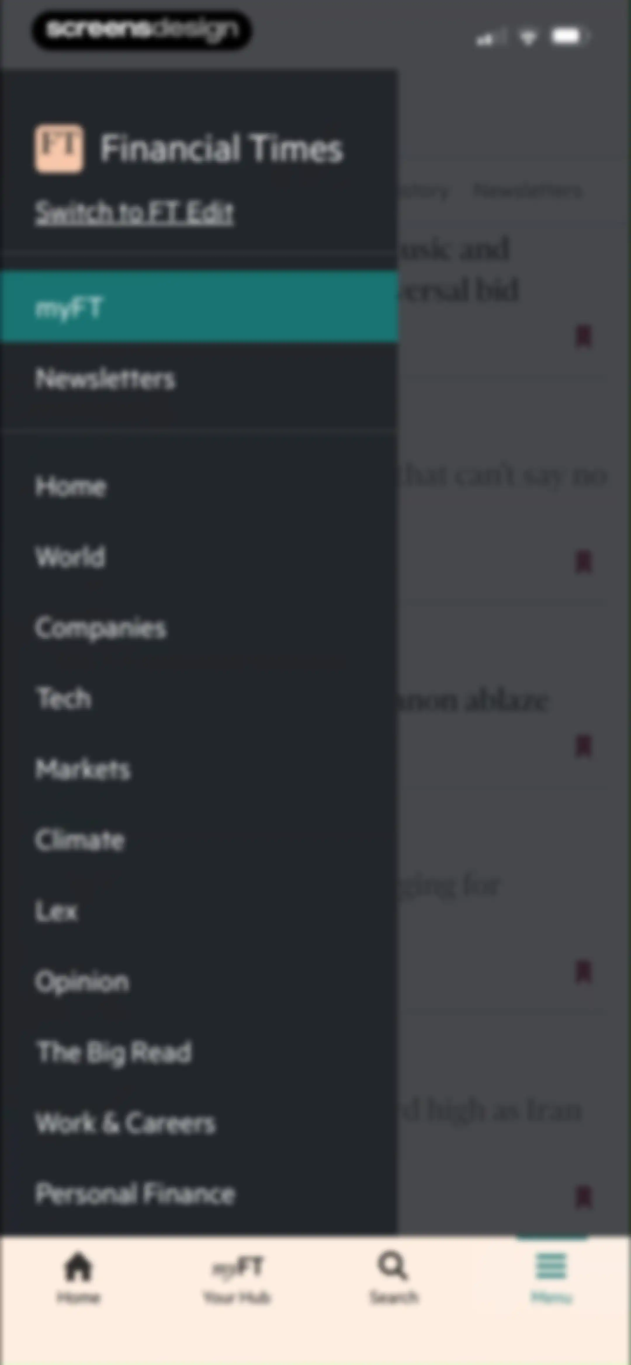 Financial Times: Business News screen 88
