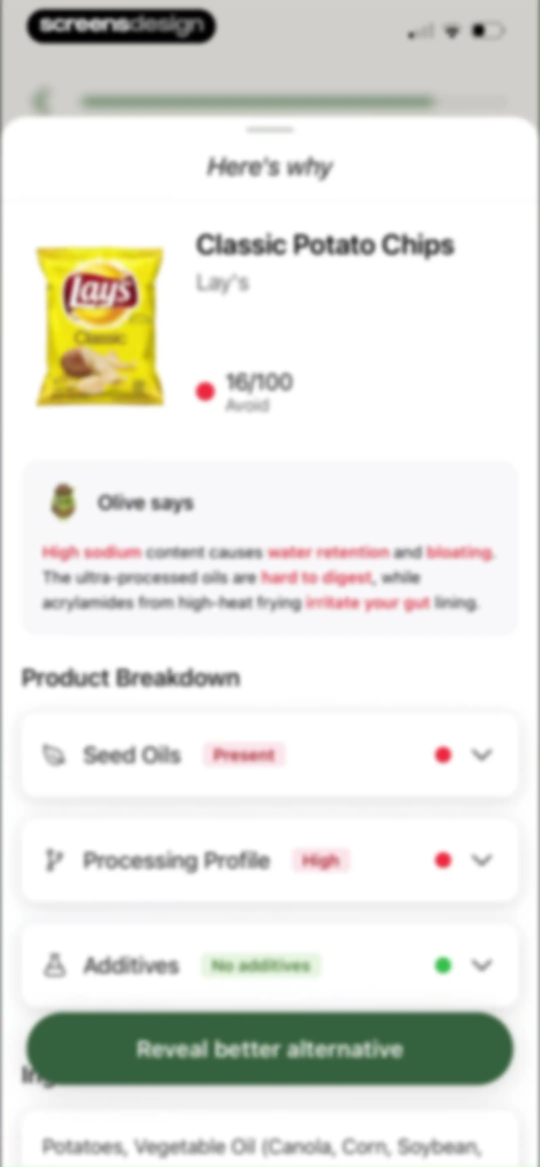 Olive: Food & Cosmetic Scanner screen 31