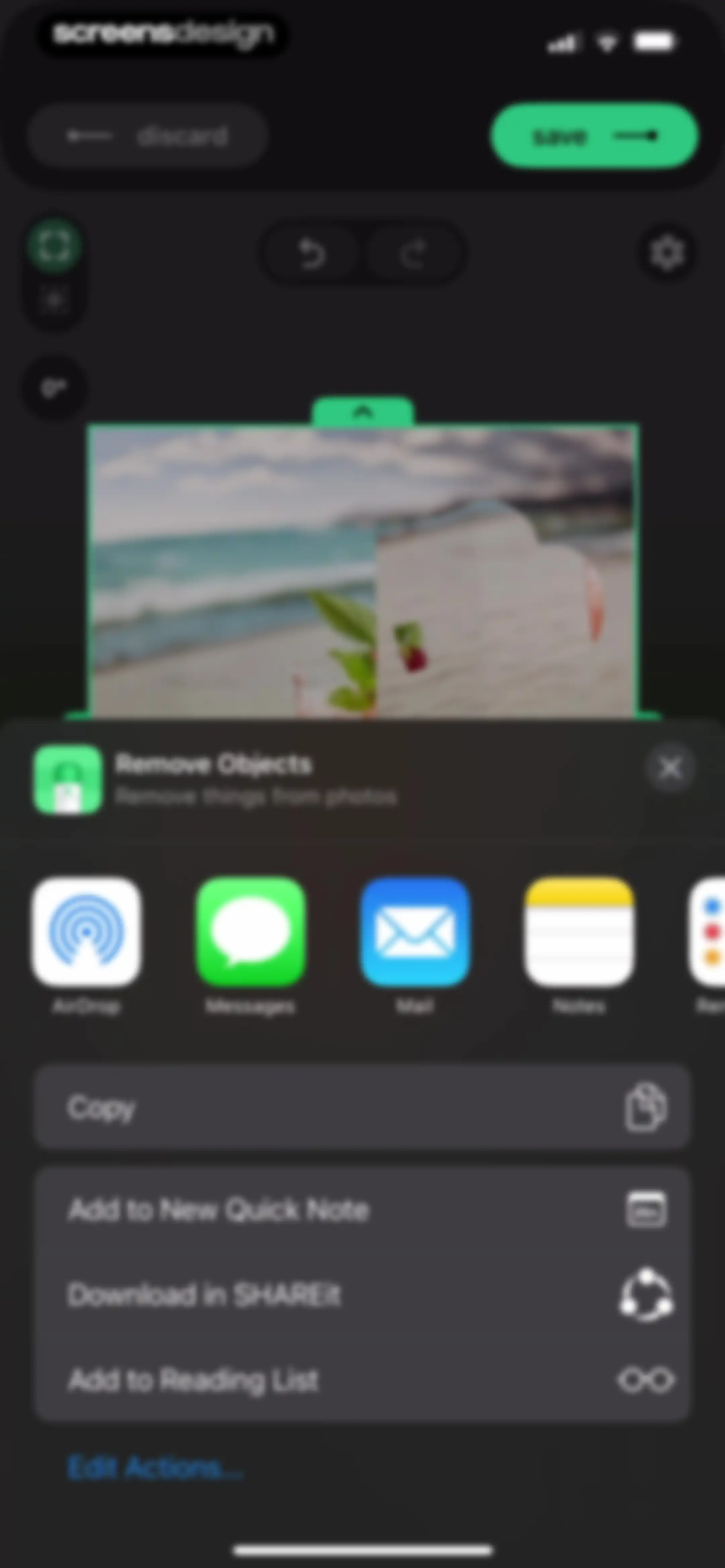 Remove Objects screen 42