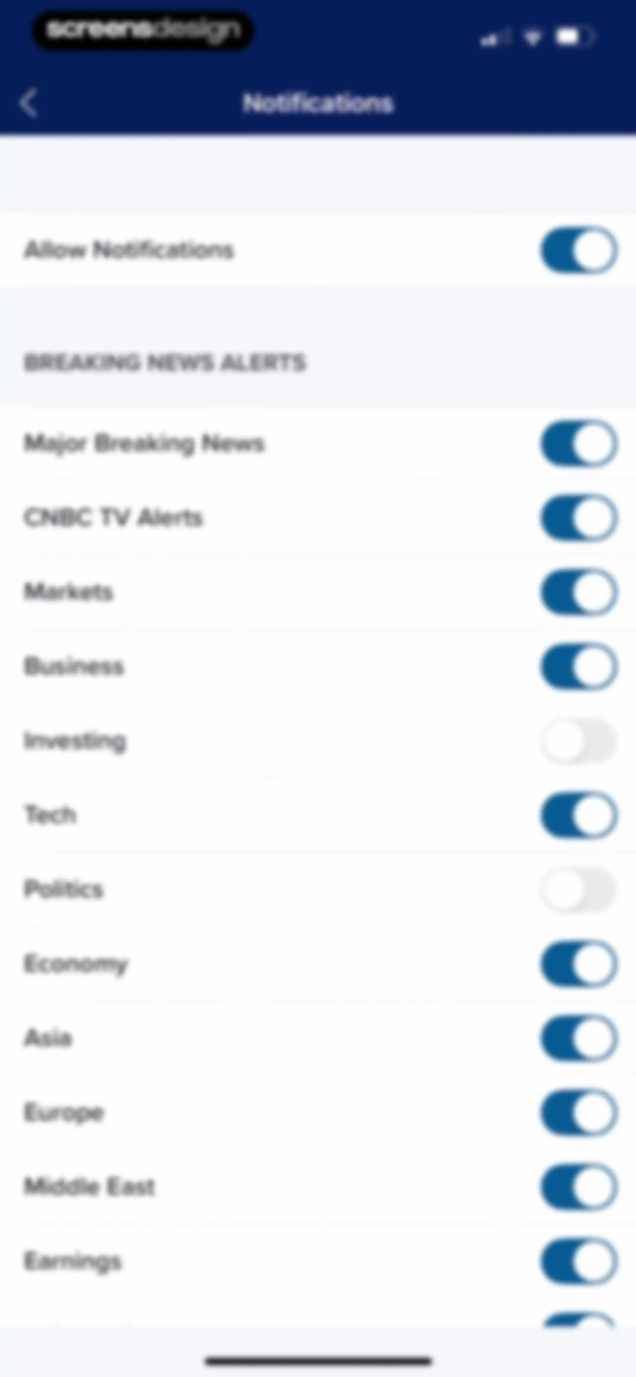 CNBC: Stock Market & Business screen 68