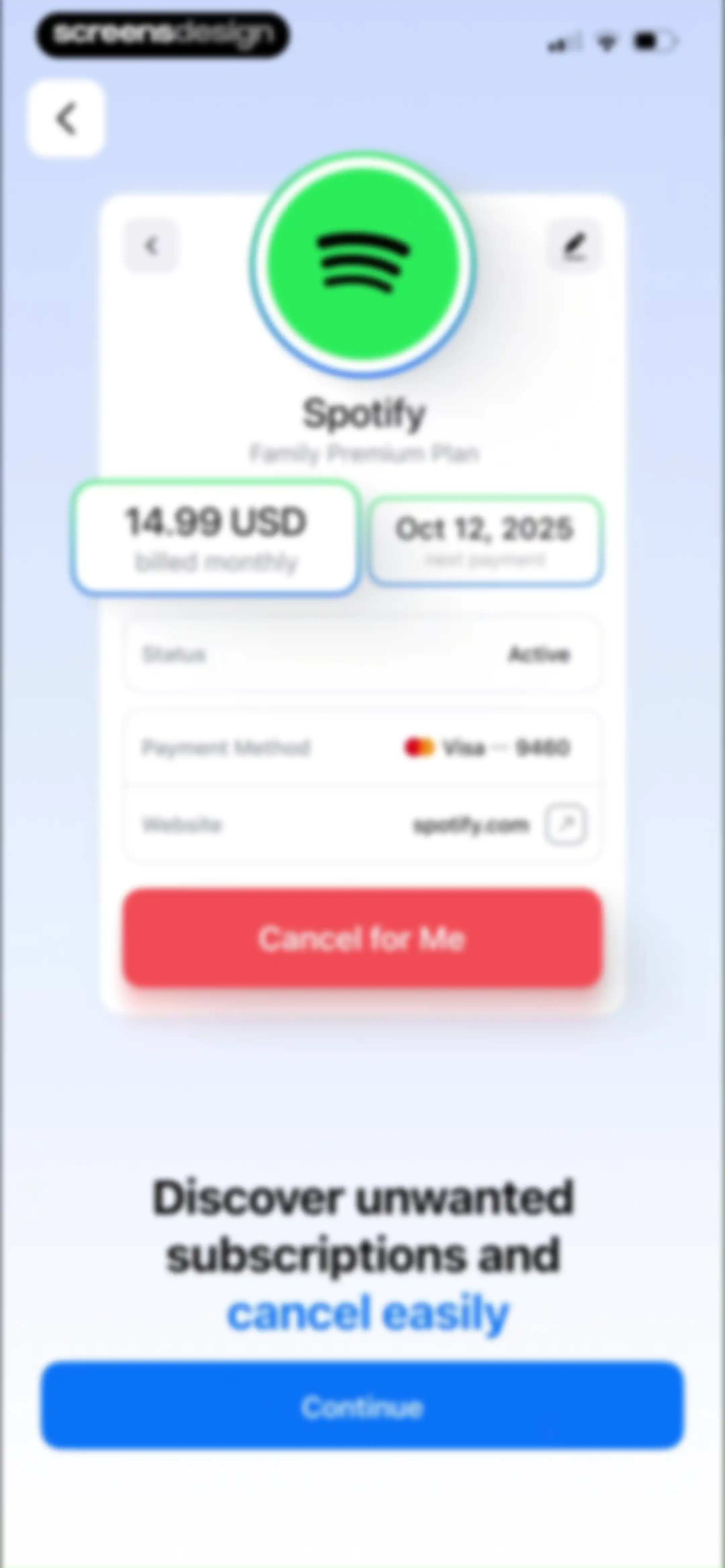 Feenko: Cancel Subscription screen 5