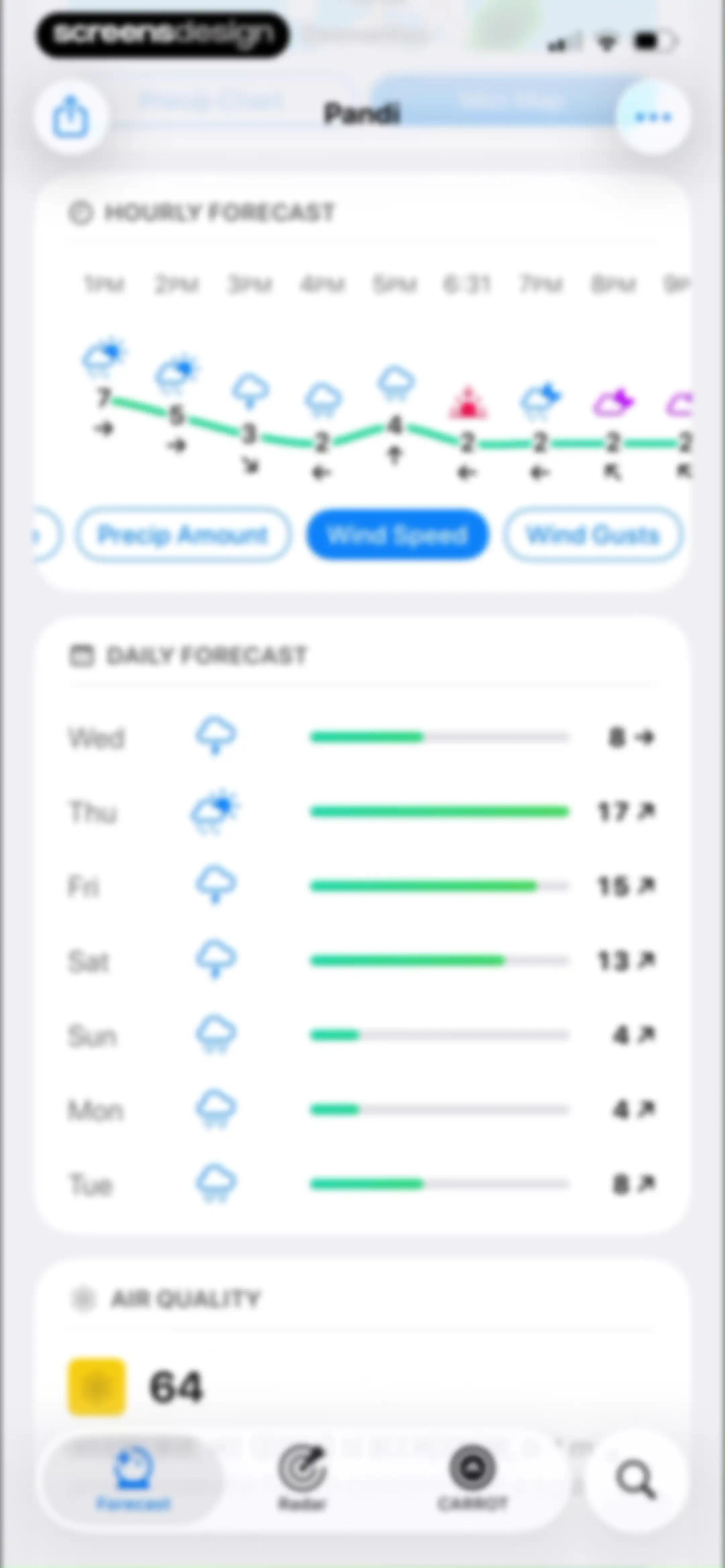 CARROT Weather: Alerts & Radar screen 51