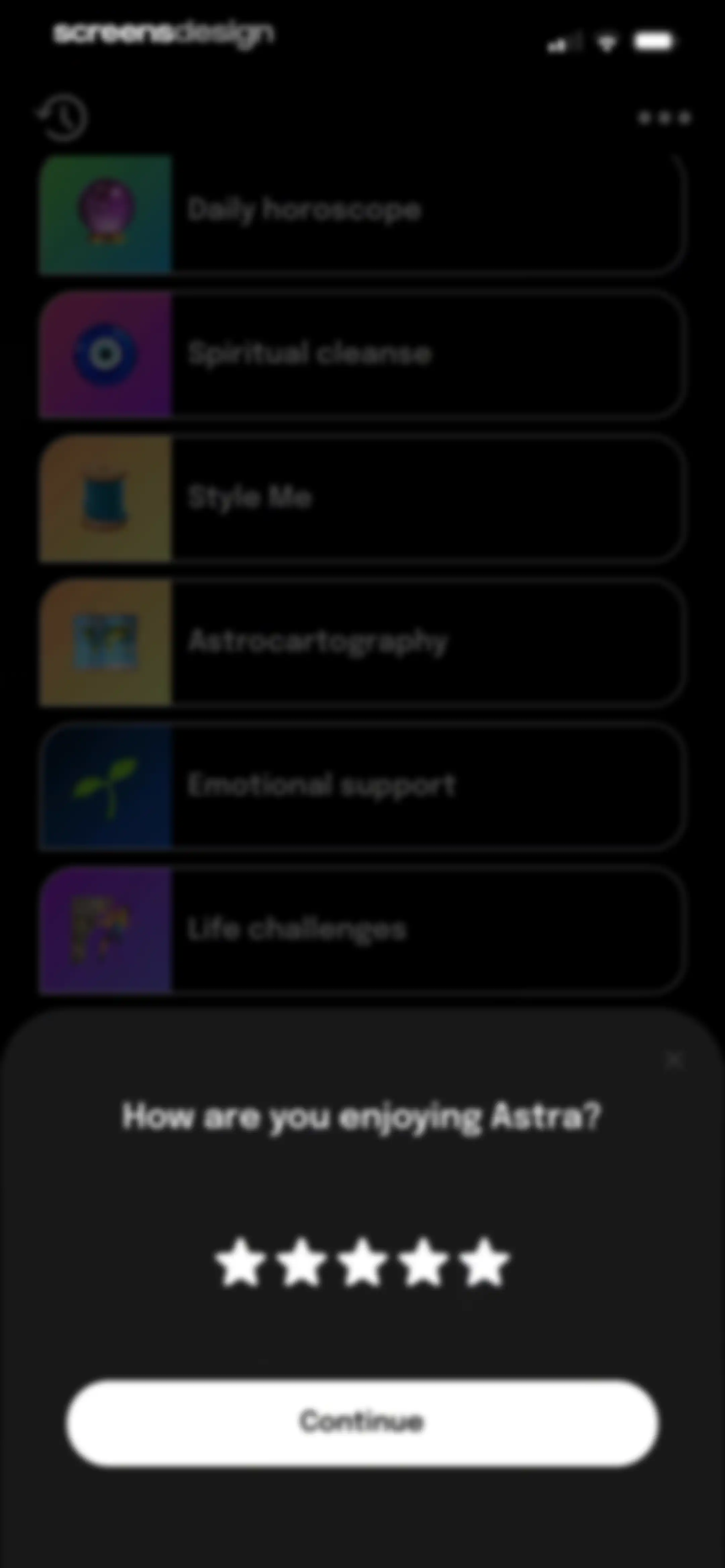 Astra - Life Advice screen 27