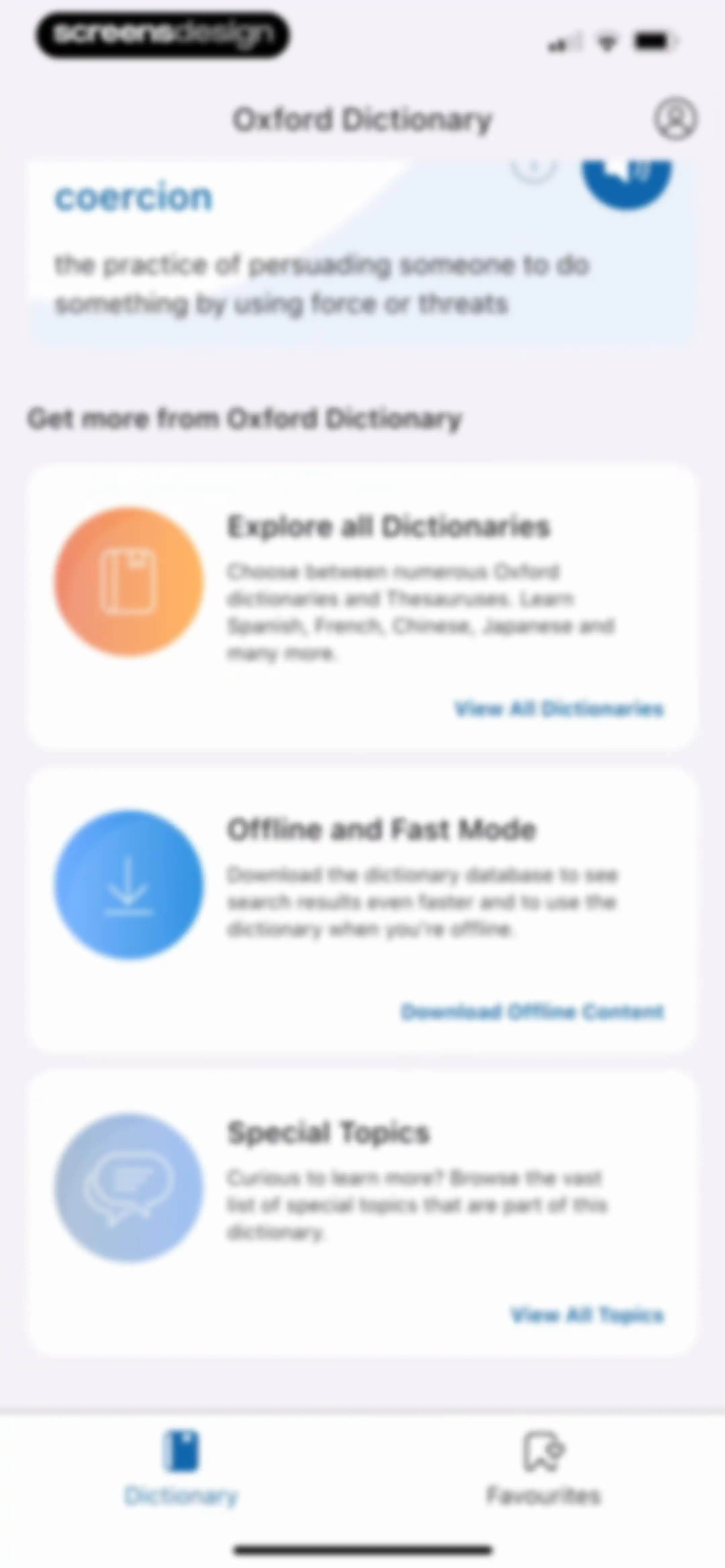 Oxford Dictionary & Thesaurus screen 26