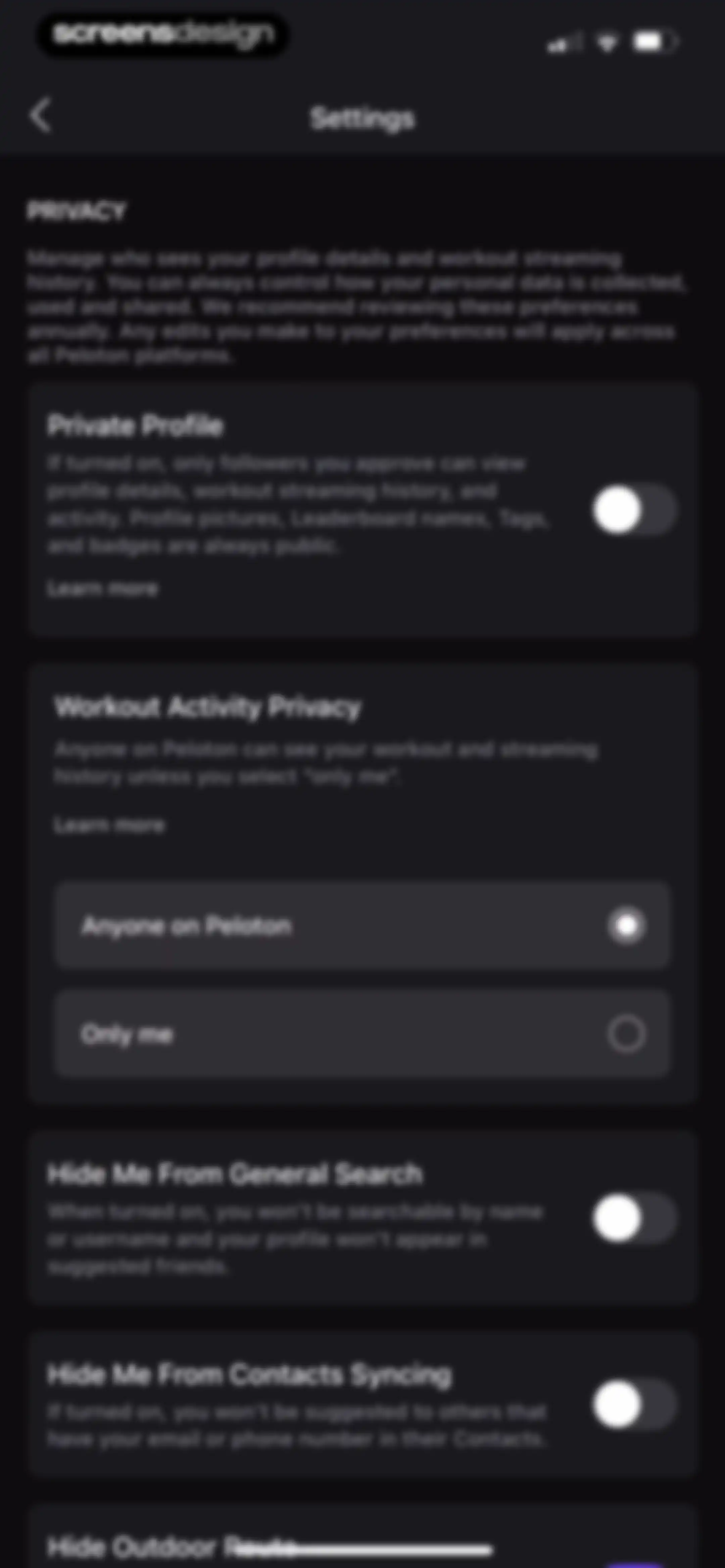 Peloton: Fitness & Workouts screen 249