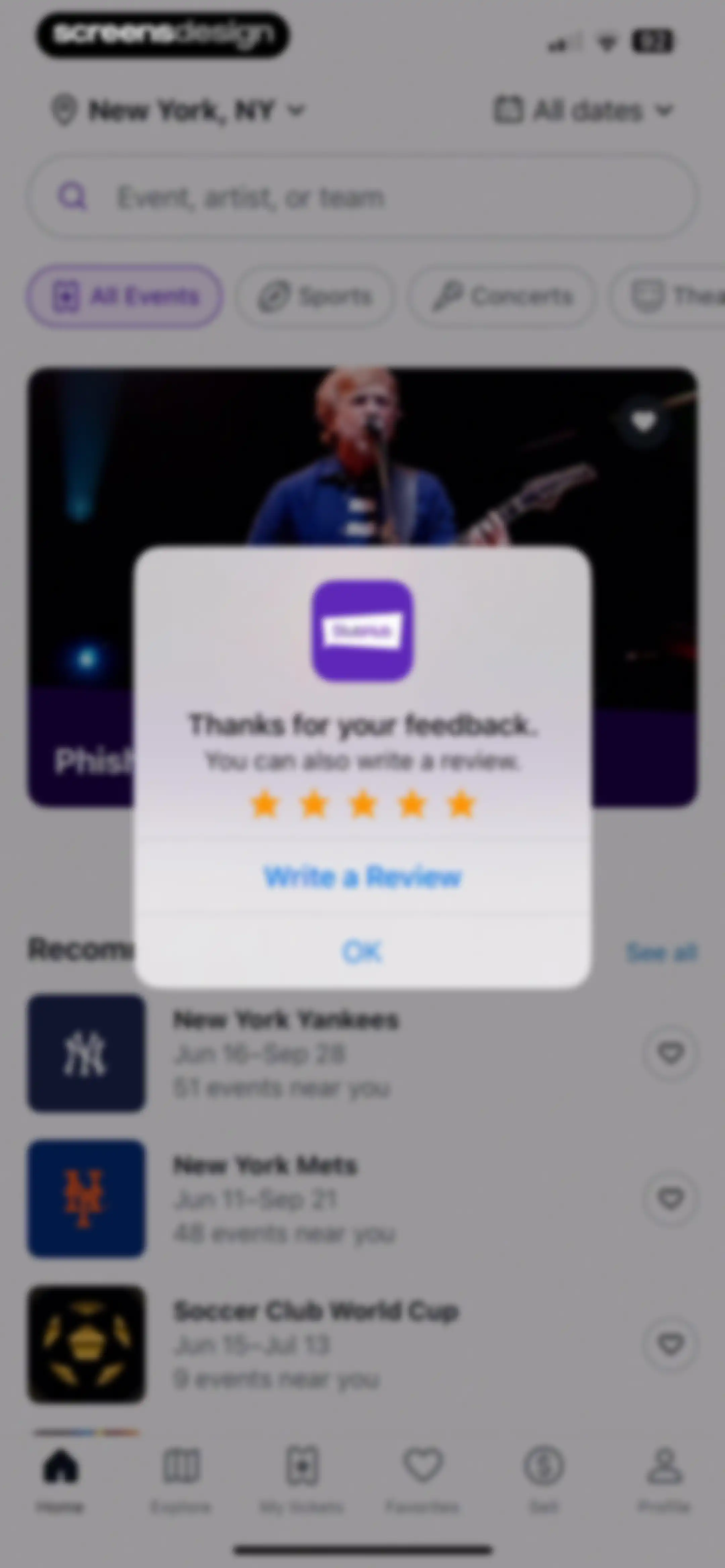 StubHub: Event Tickets screen 29