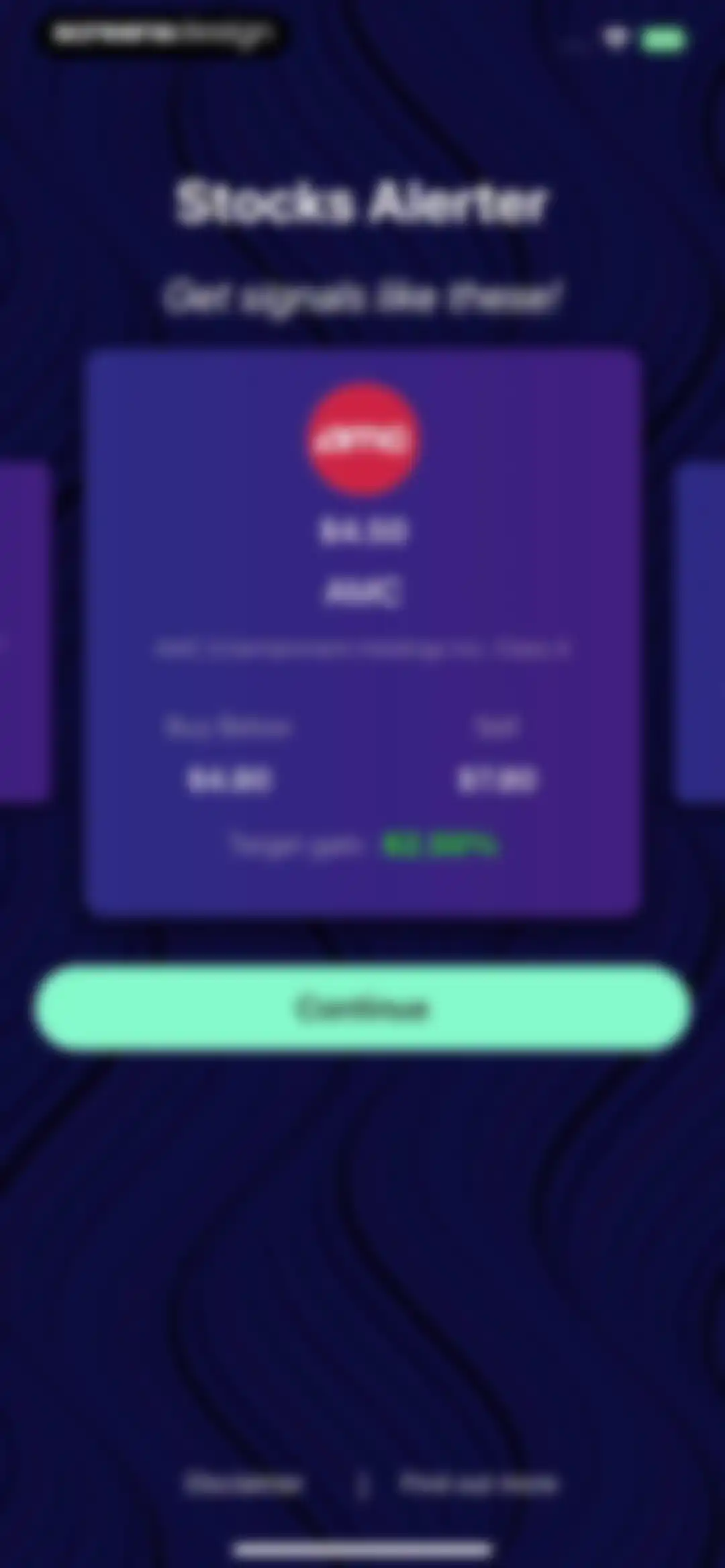 Stocks Alerter screen 2