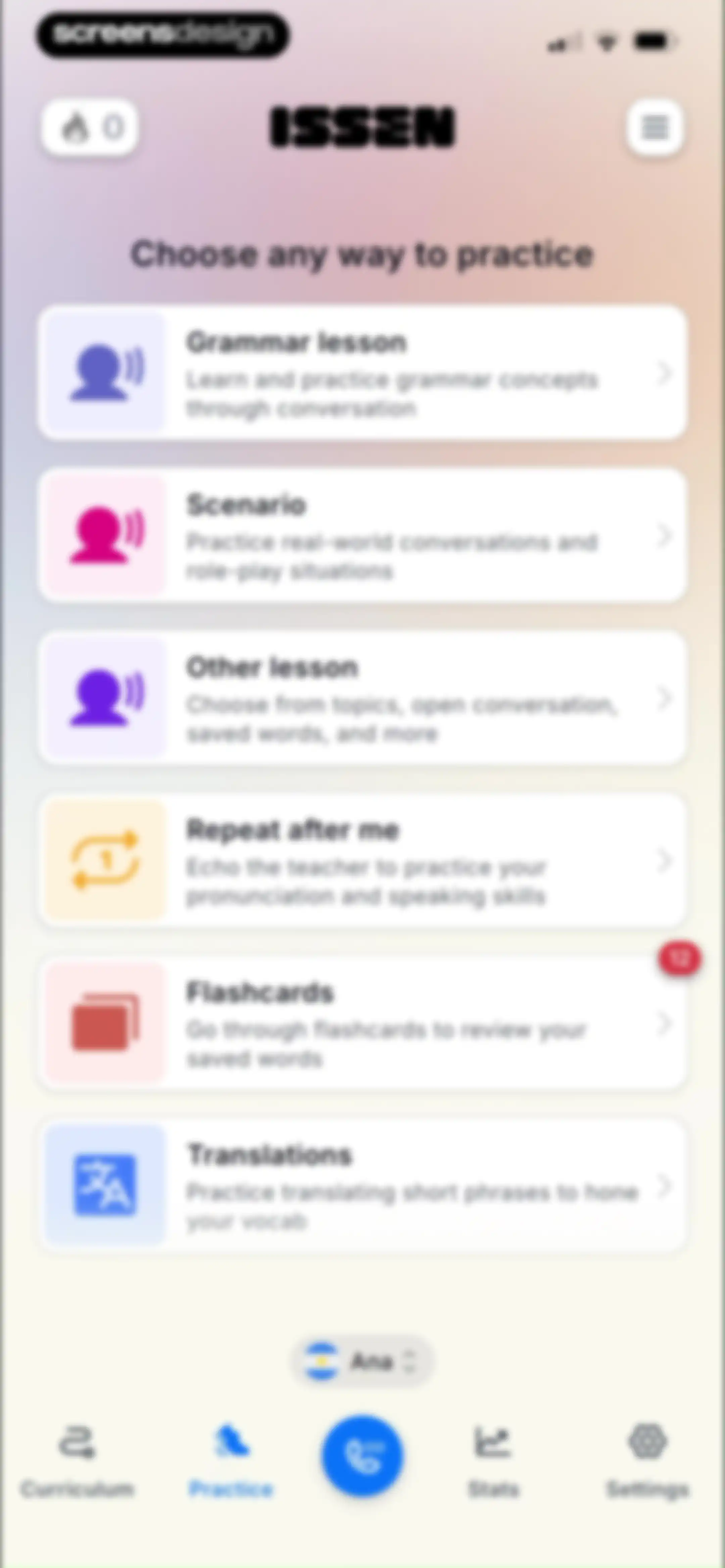 ISSEN - Voice Tutor screen 38