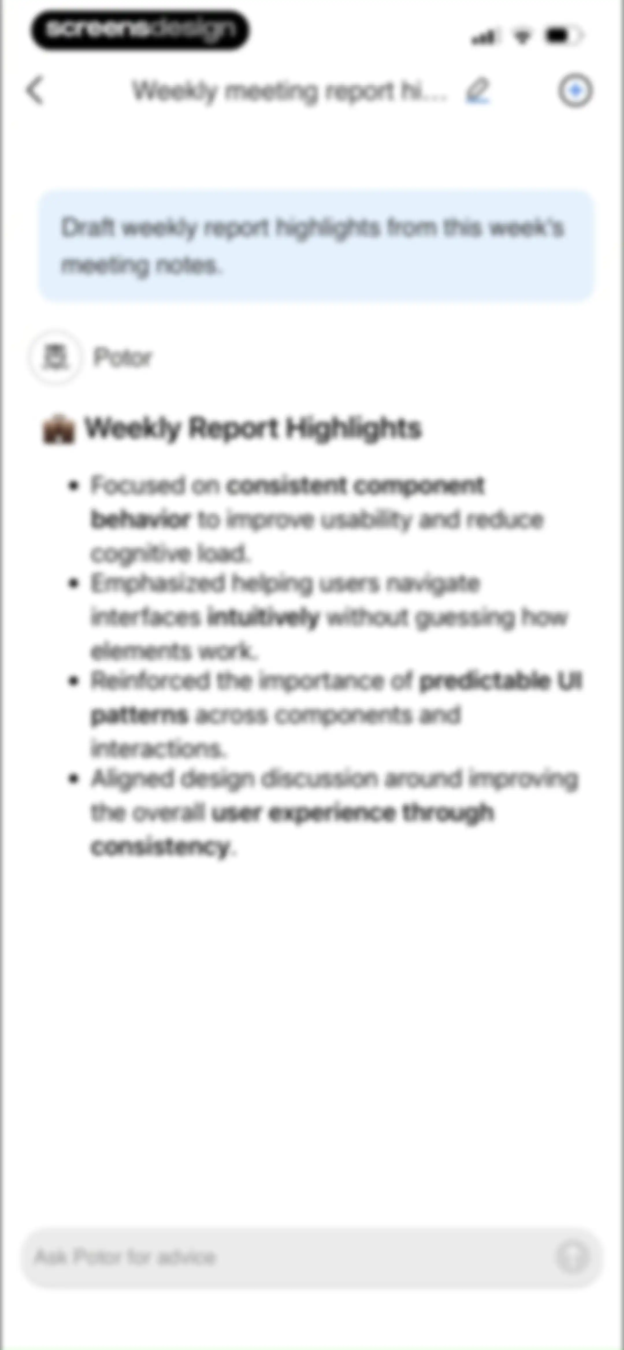 Proactor AI – Note Taking screen 38