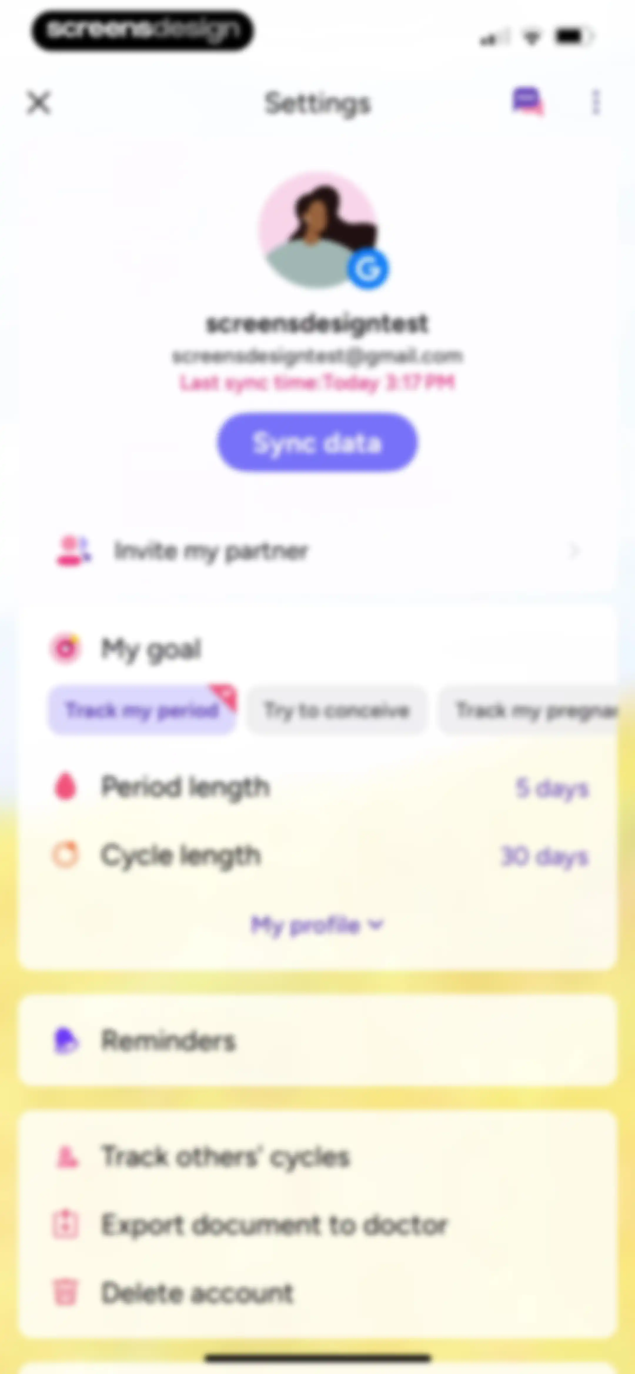 Period Tracker Period Calendar screen 214