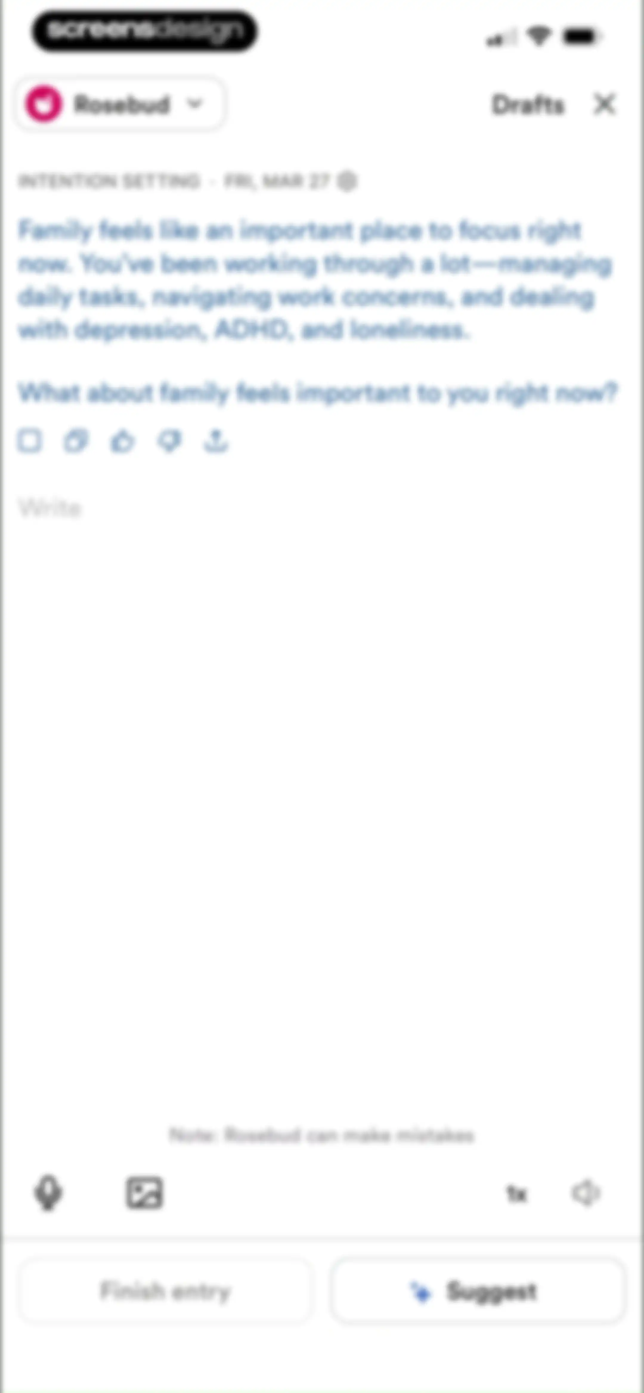 Rosebud: AI Journal & Diary screen 55