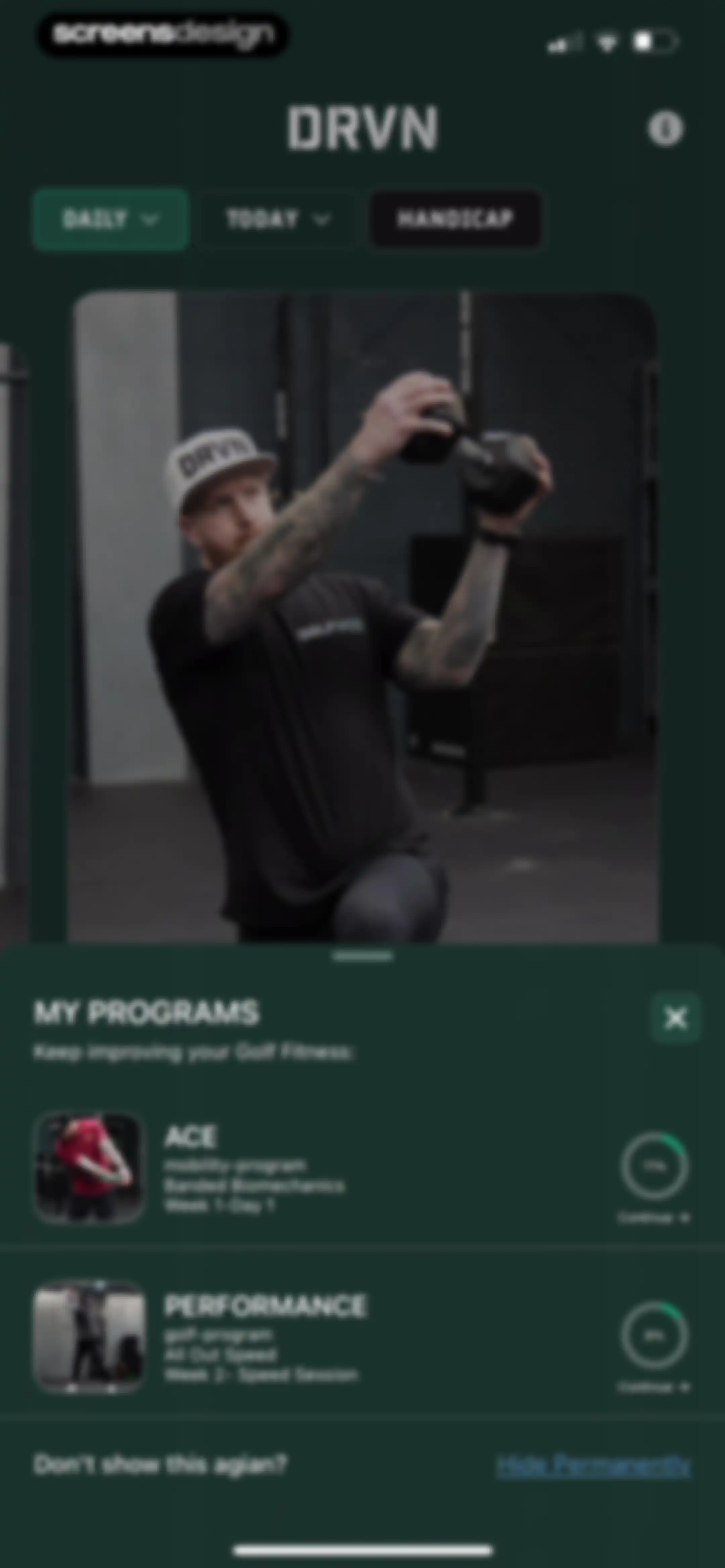 DRVN - Golf & Gym Workouts screen 128