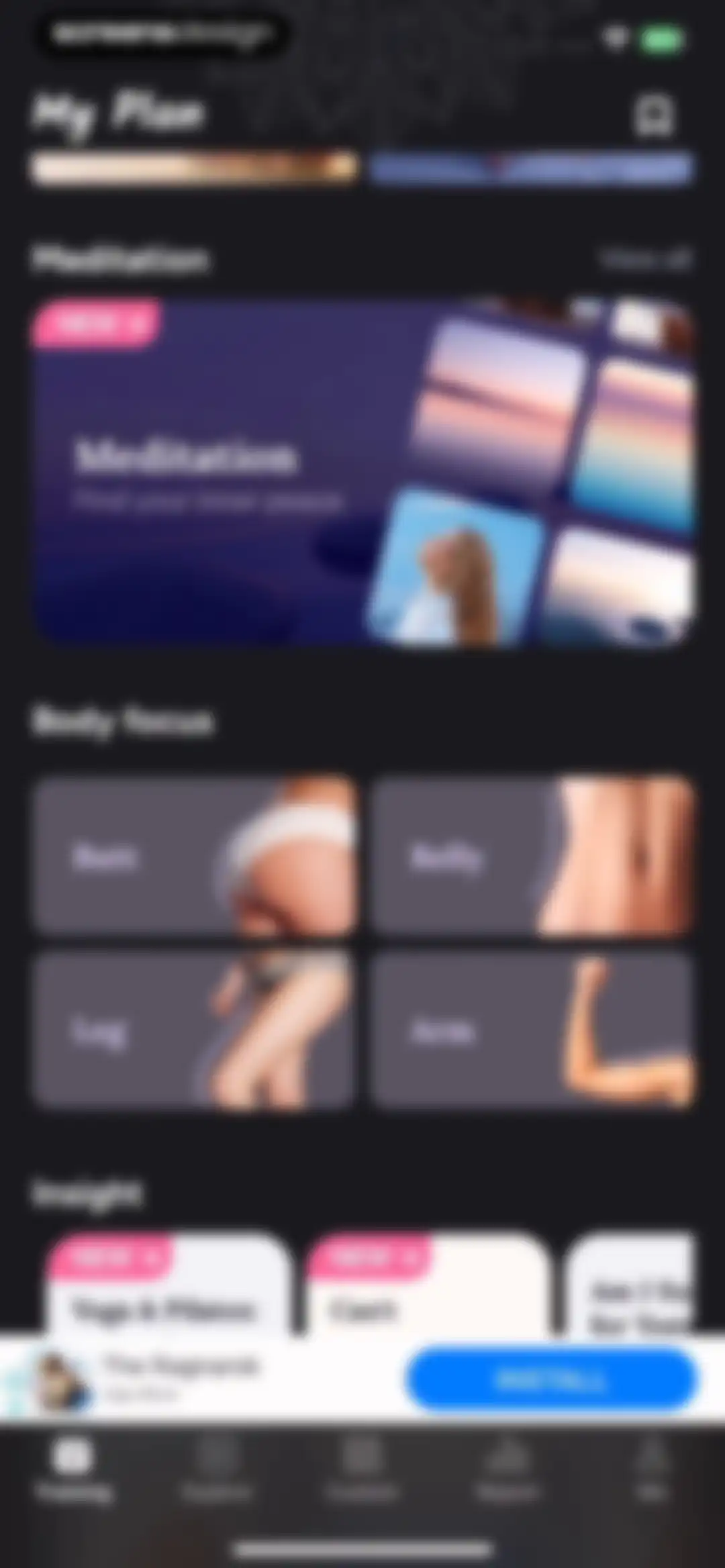 Yoga for Beginners, Pilates+ screen 92