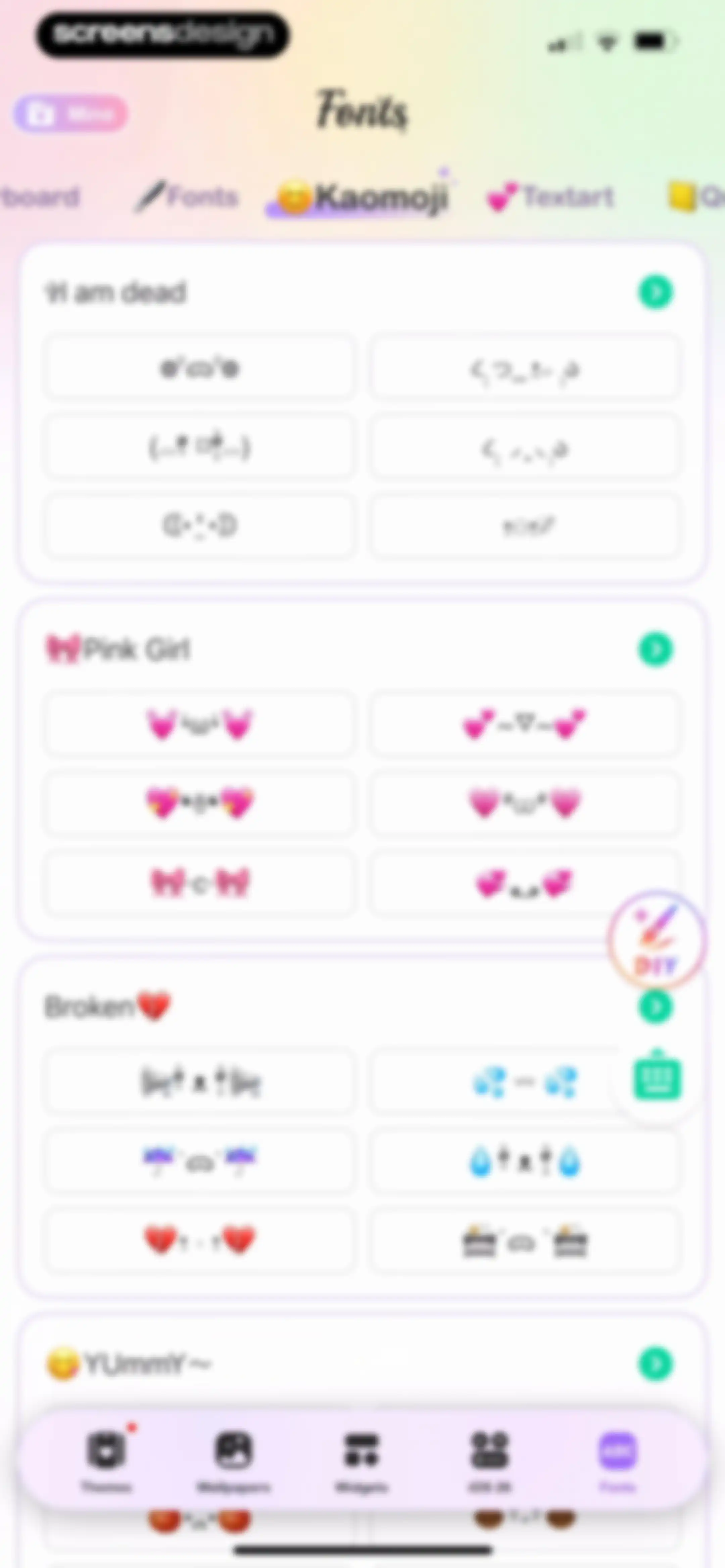 Cool Themes & Fonts: Cute Text screen 119