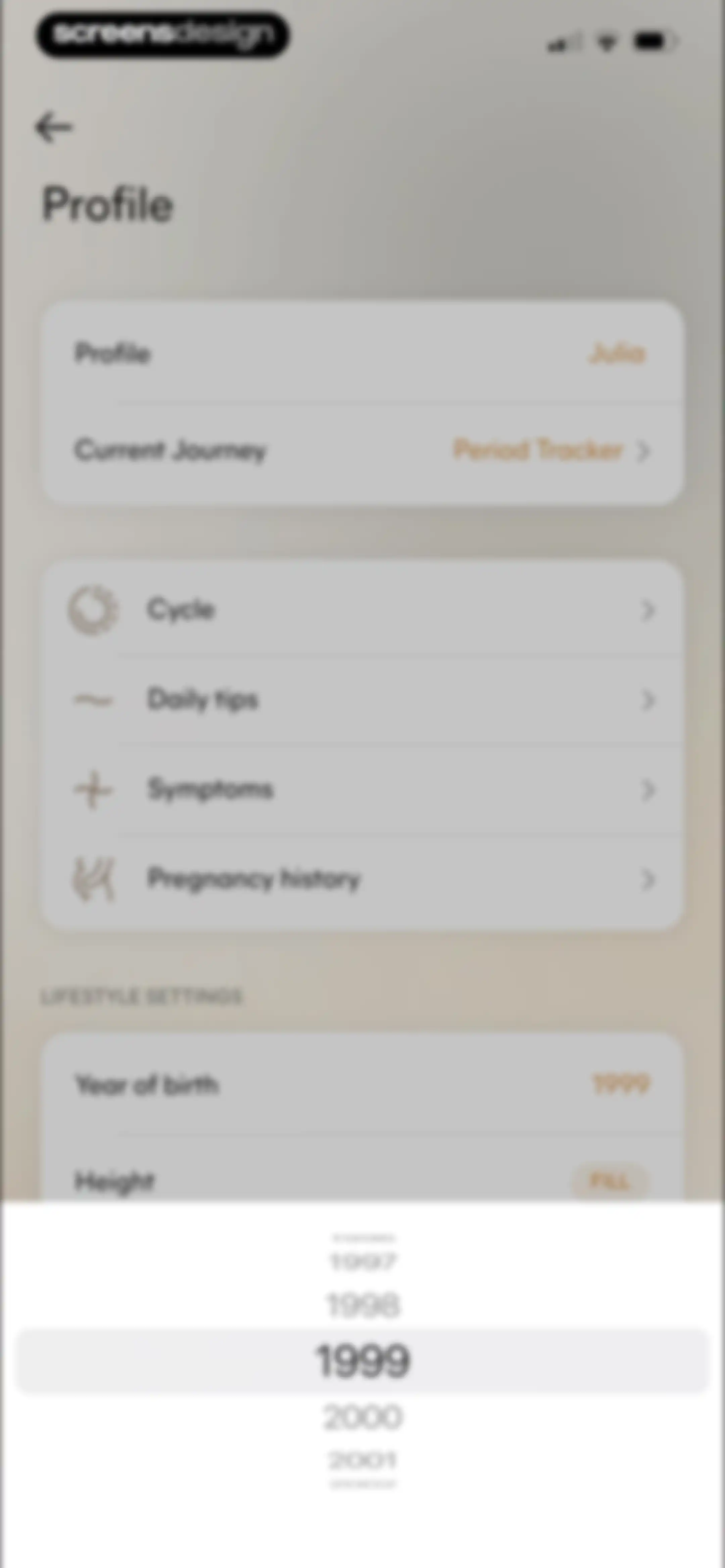 Lively - Period Tracker, Cycle screen 83