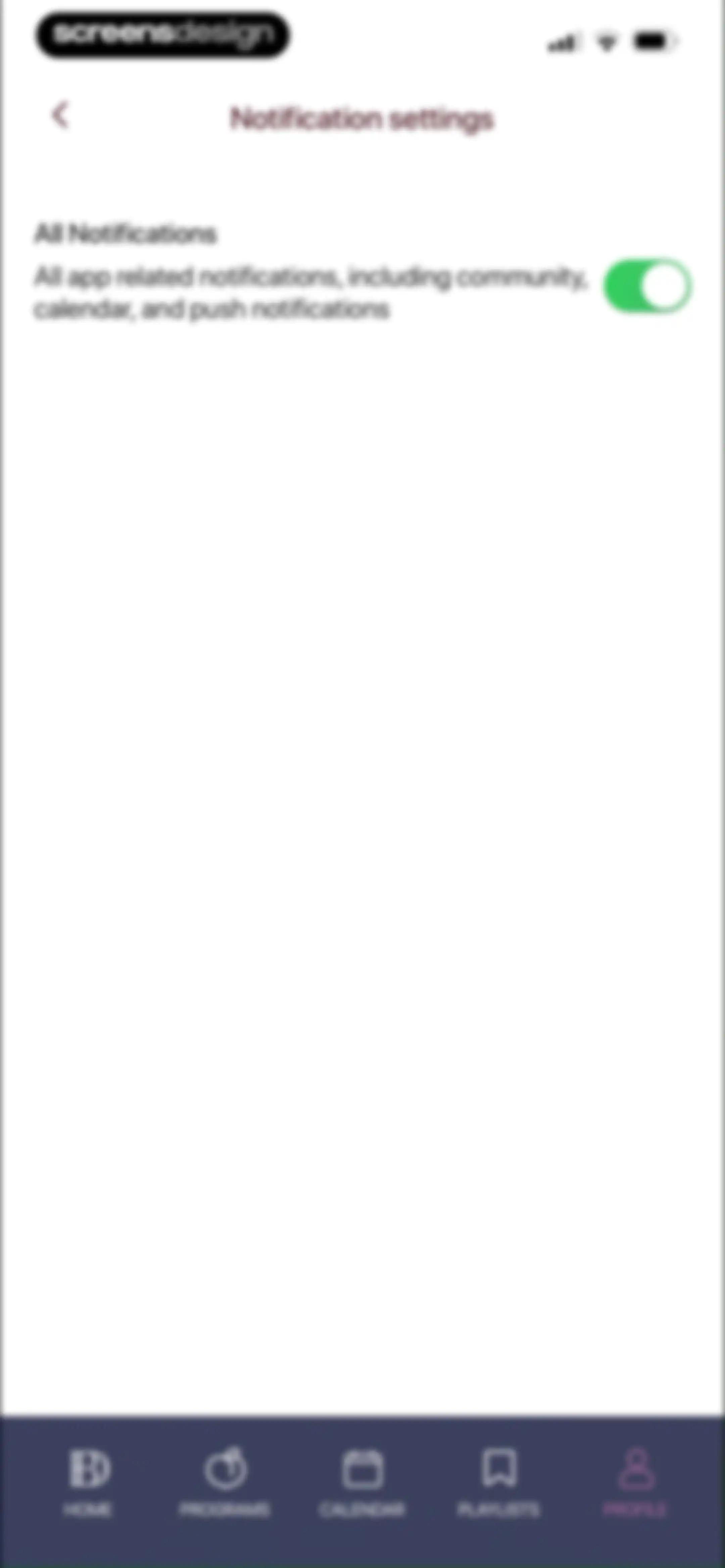 Barre Definition screen 110