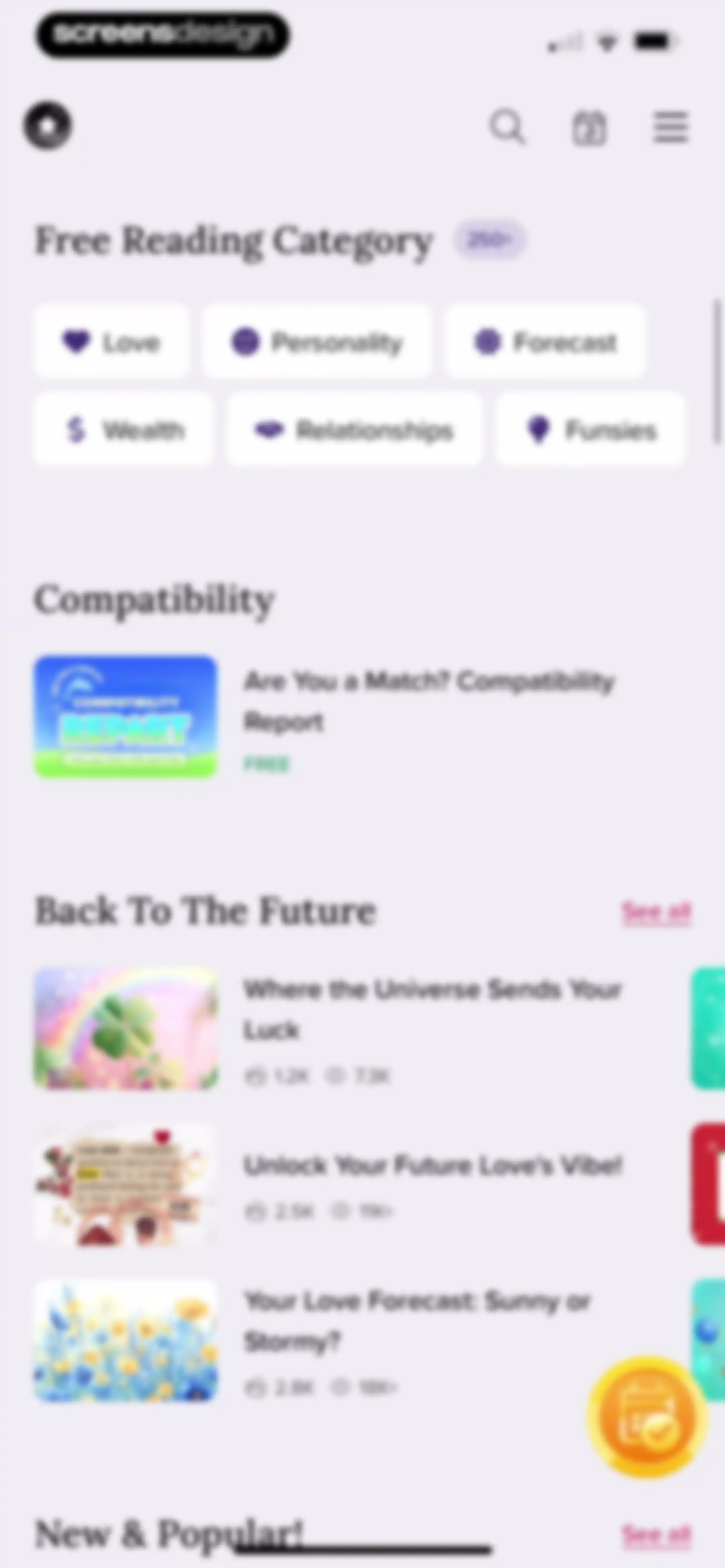 FORCETELLER: Daily Horoscope screen 72