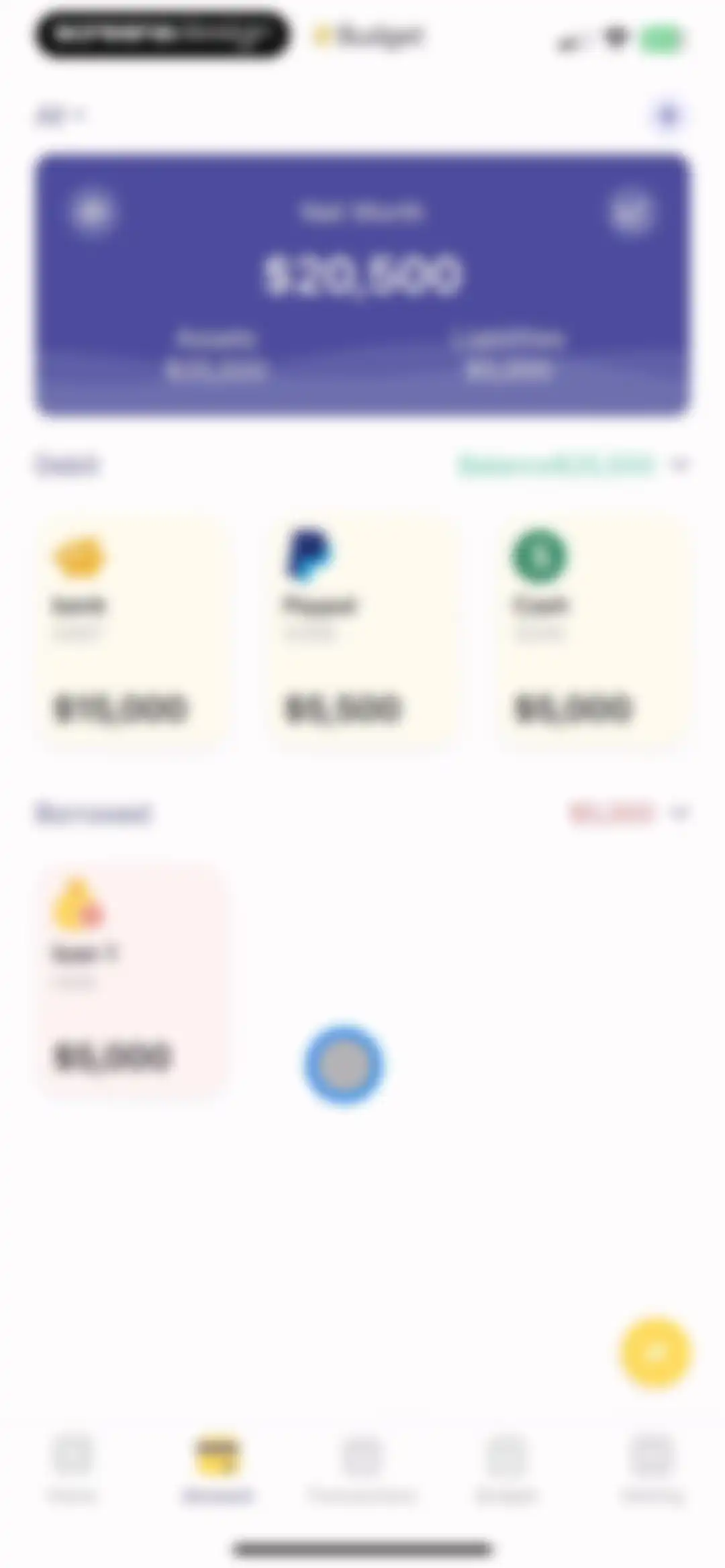 Budget app - spending tracker screen 54