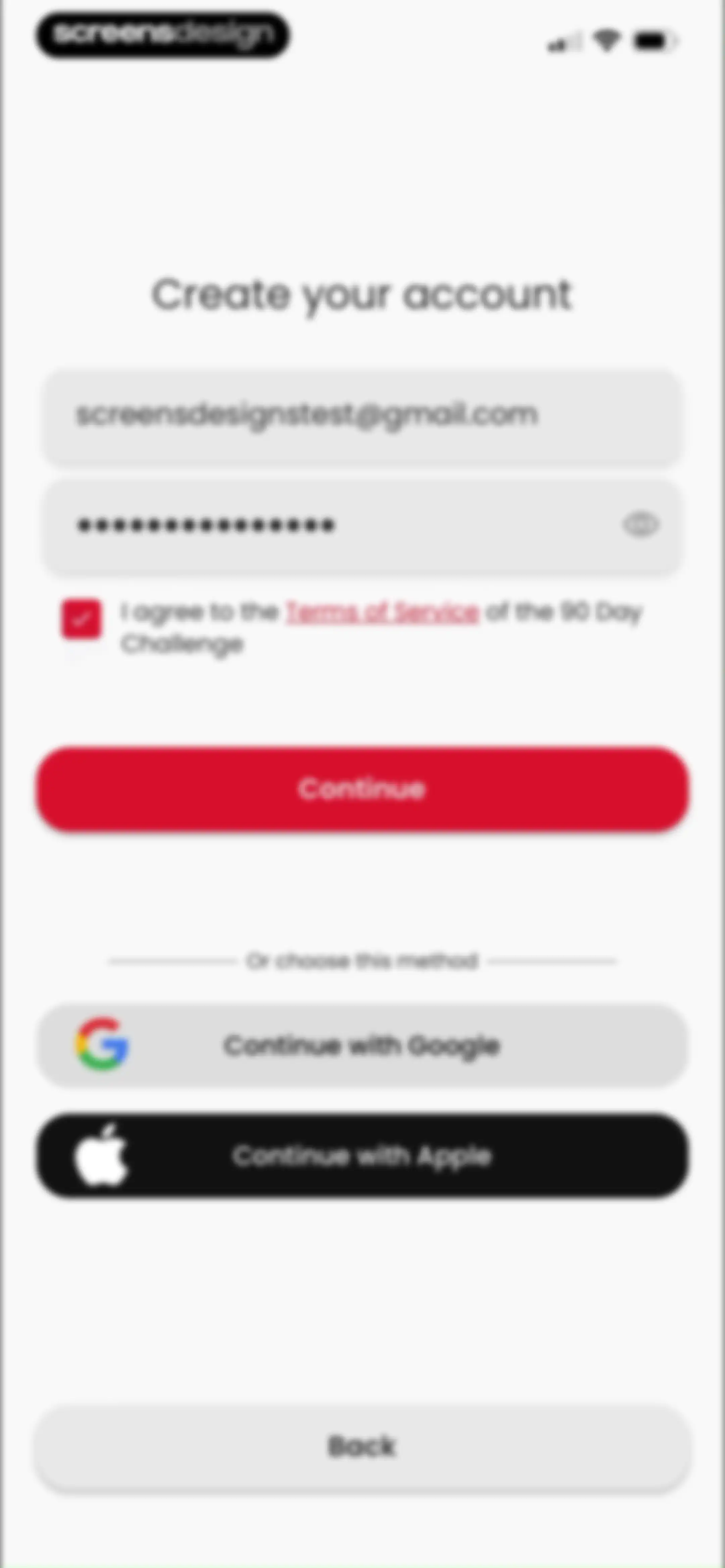 90 Day Challenge screen 23