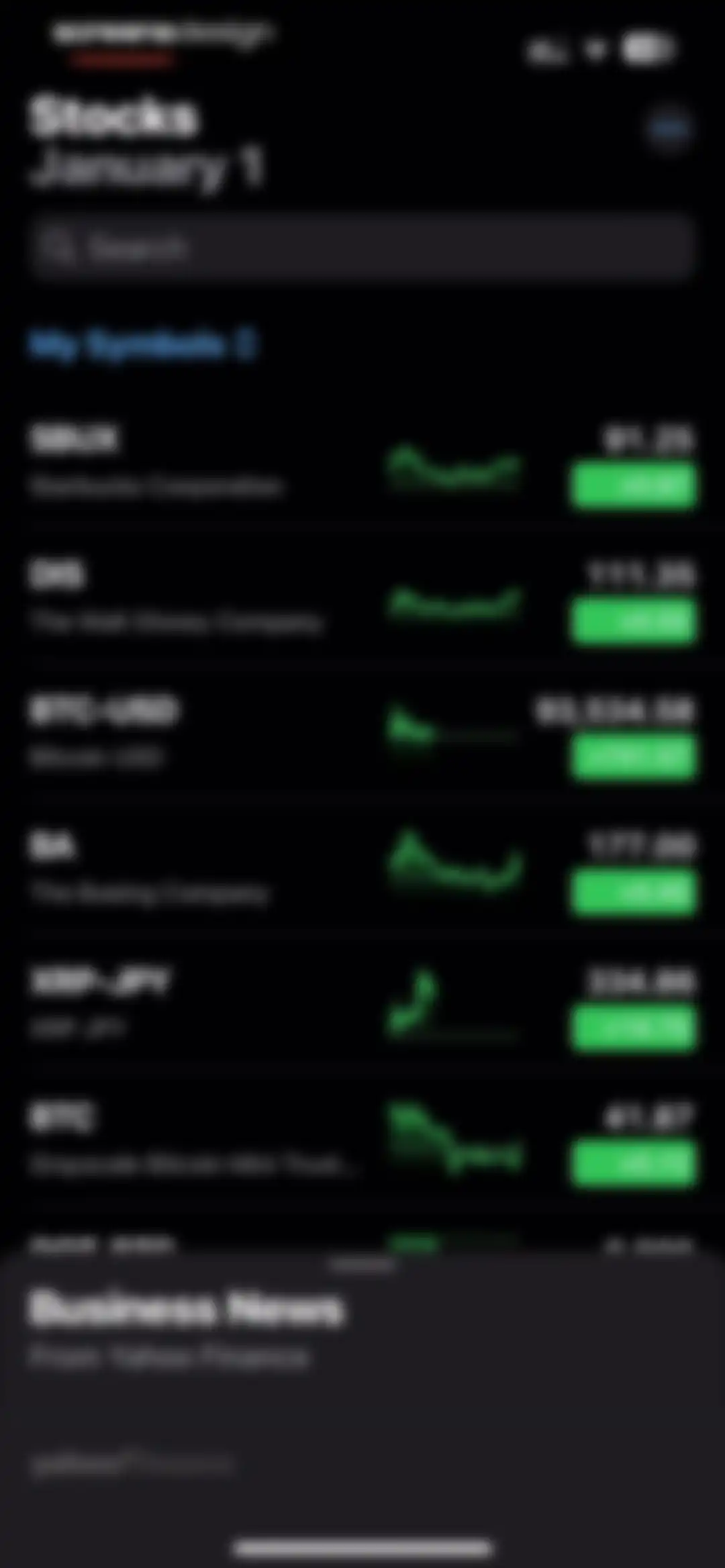 Stocks screen 9