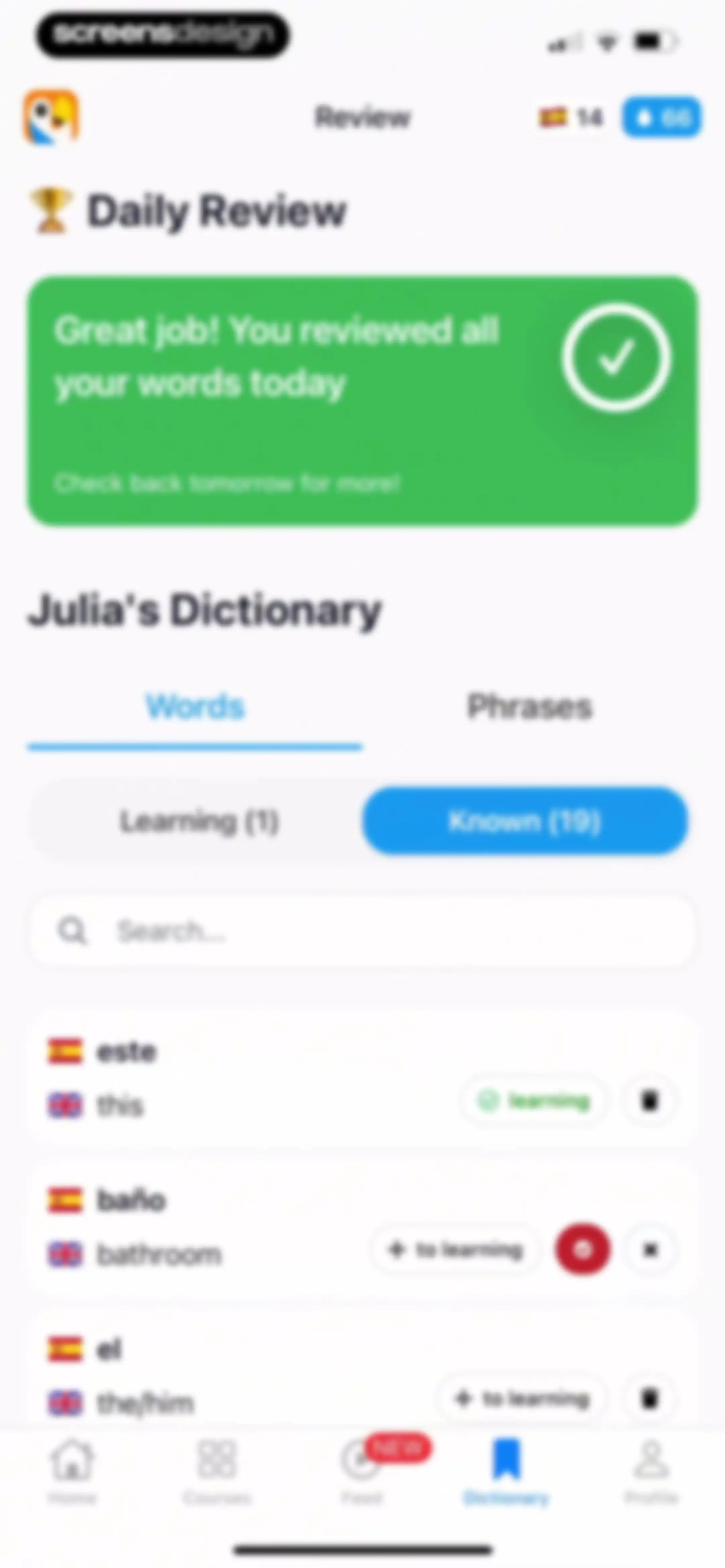 Parrot – Learn Spanish screen 71