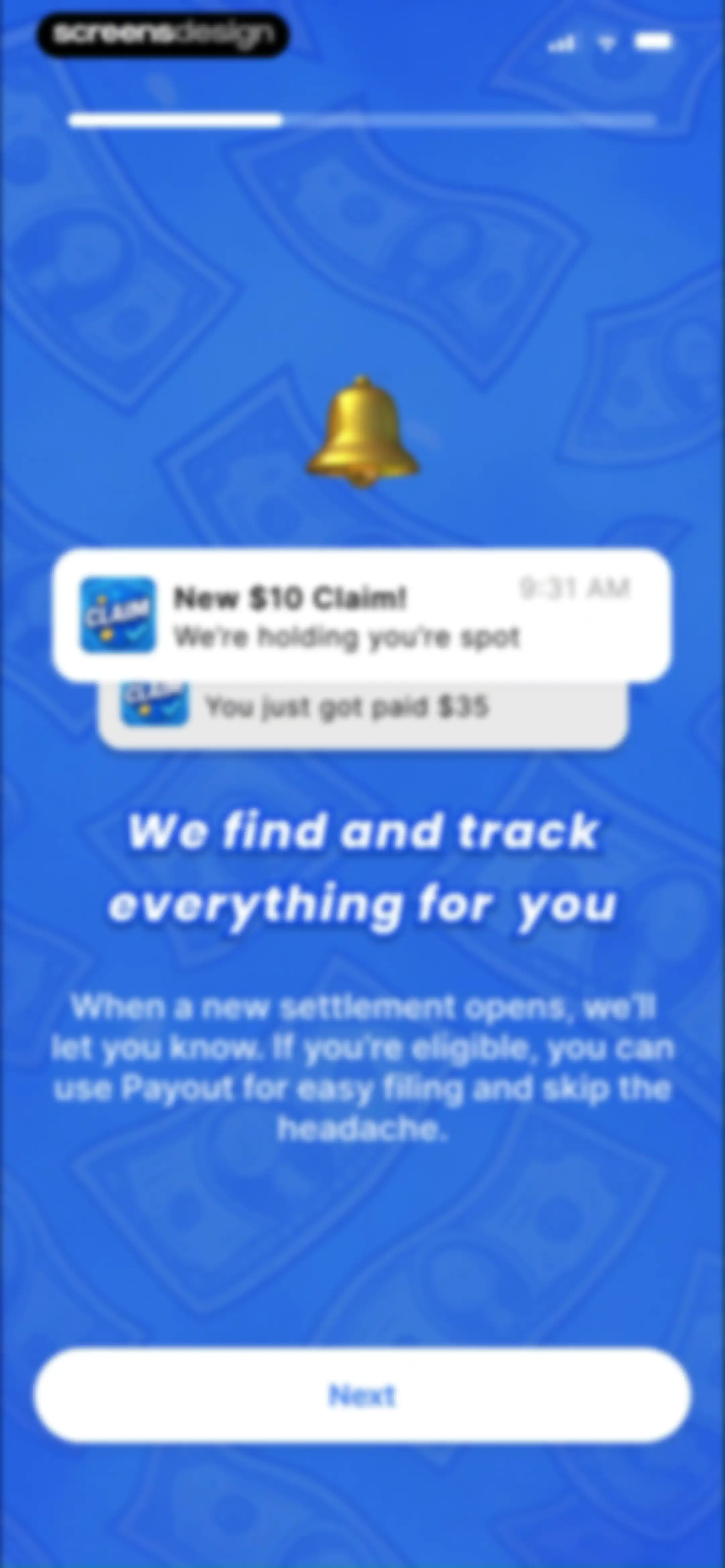 Payout: Claim Class Actions screen 8