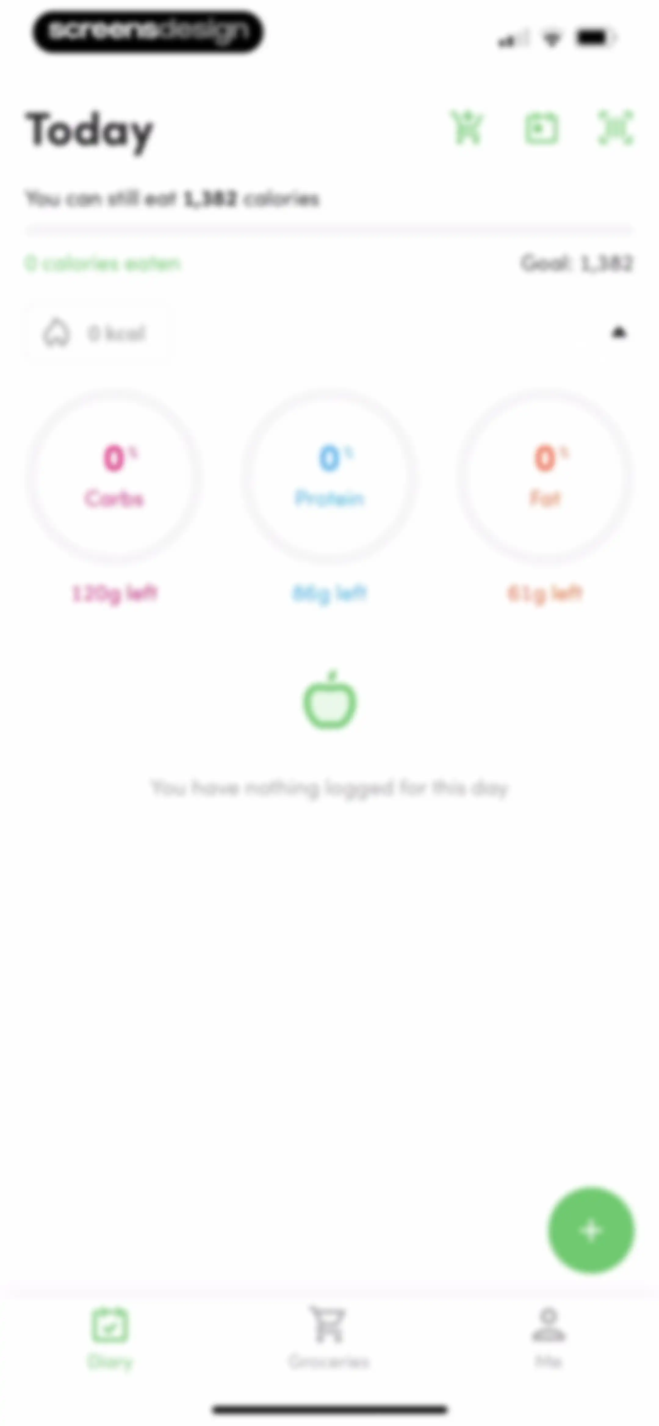 Calories and nutrition tracker screen 42