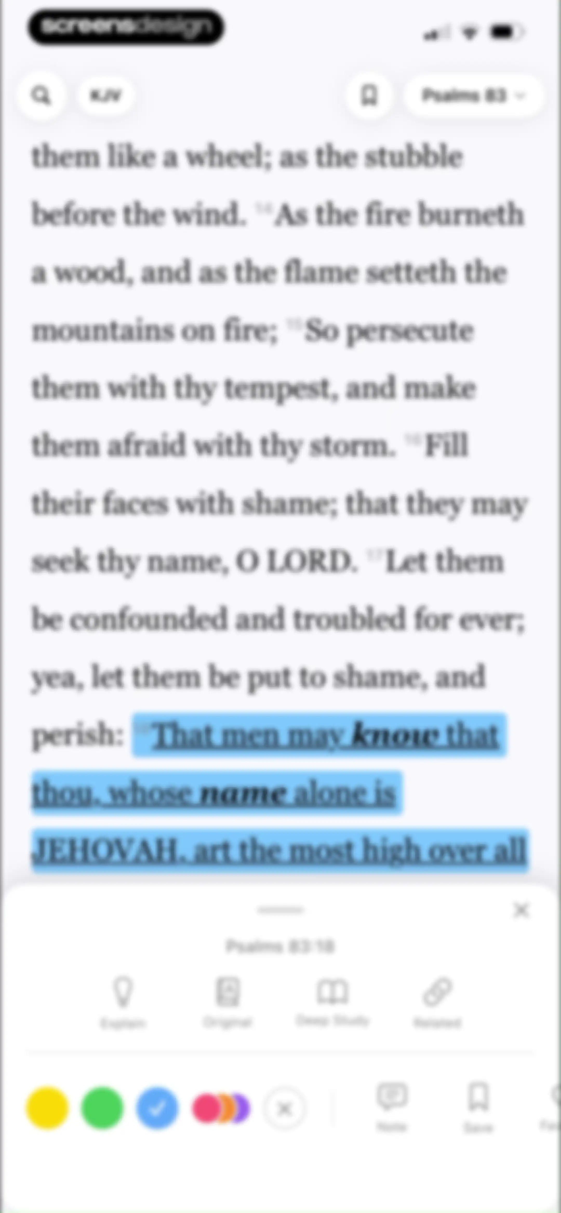 Bible Word Study screen 55