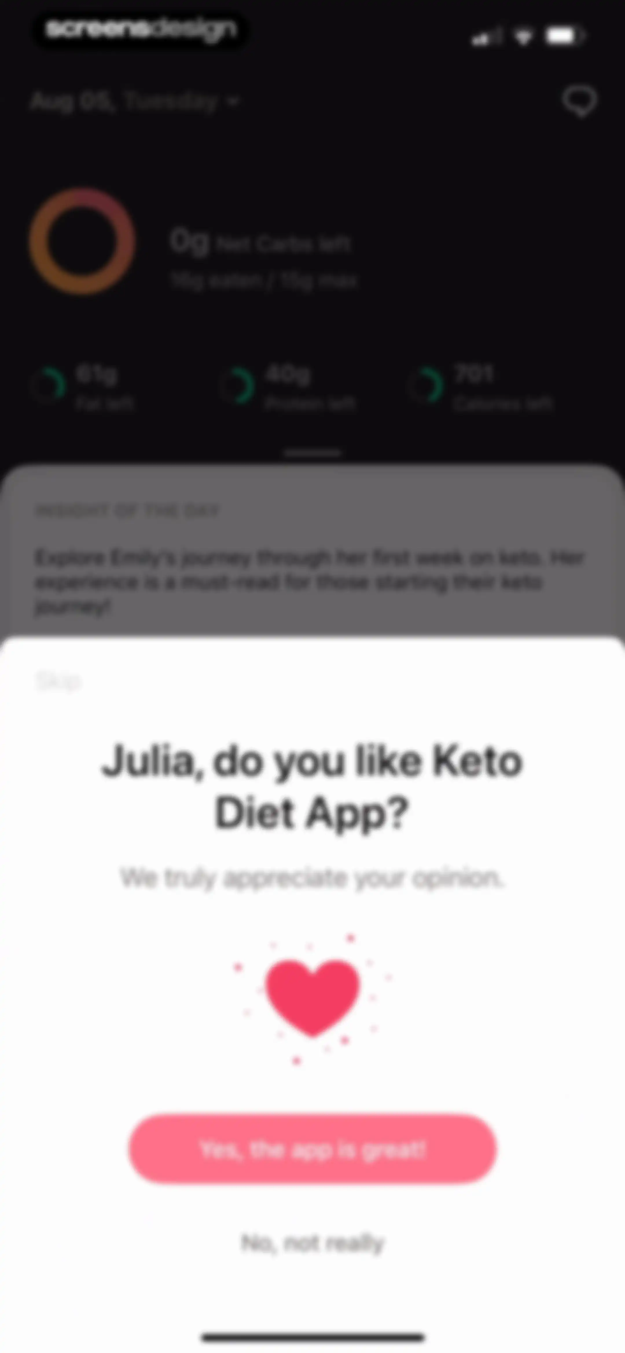 Keto Diet App － Carb Tracker screen 96