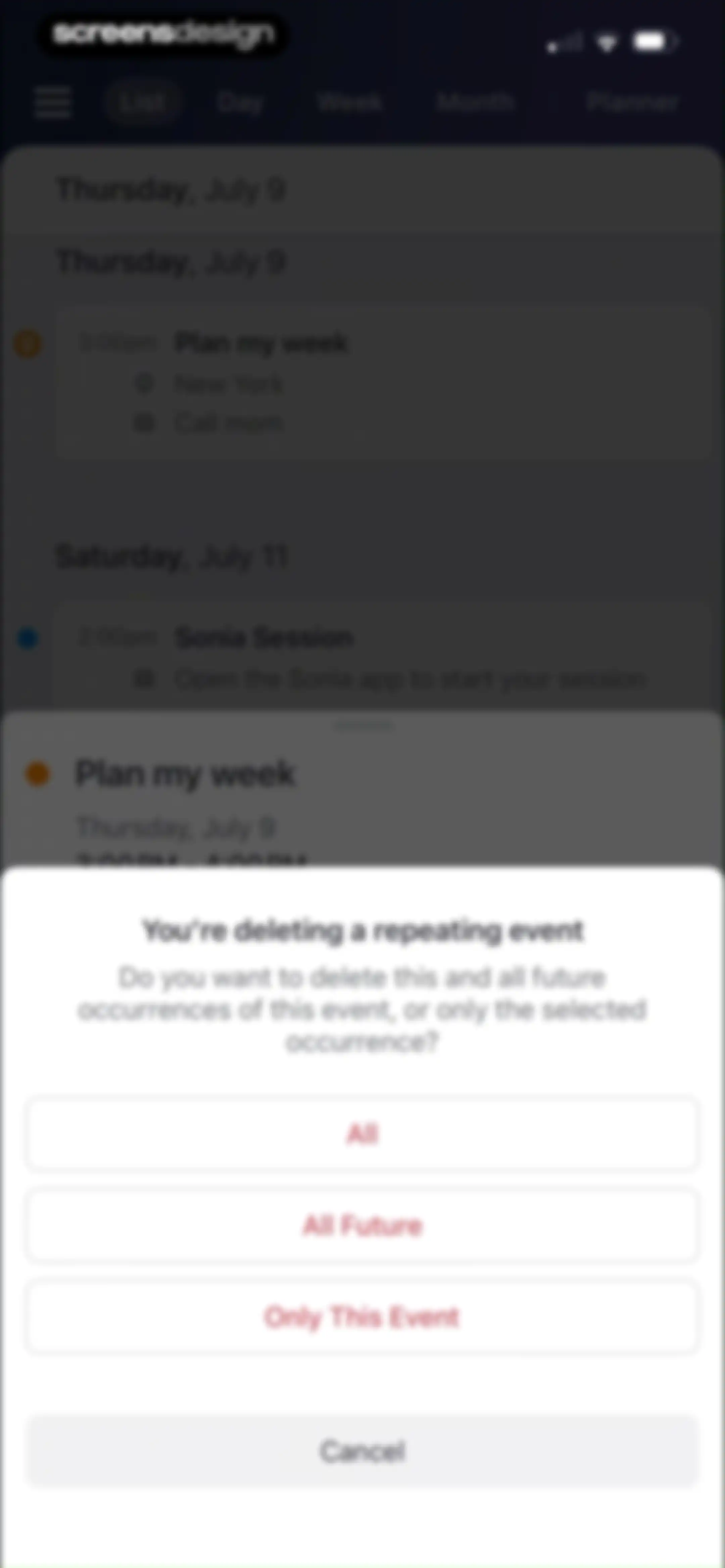 Calendars: Schedule Planner screen 38