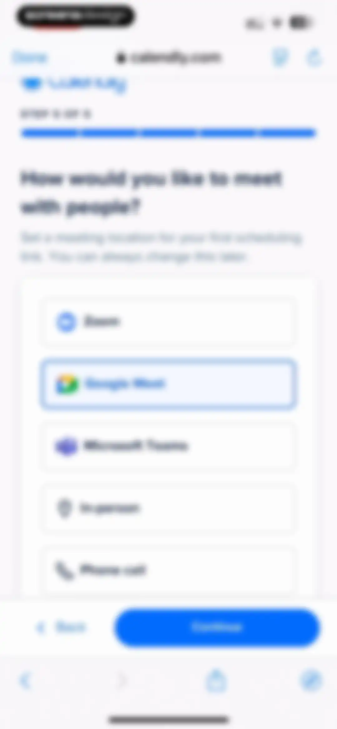 Calendly Mobile screen 18