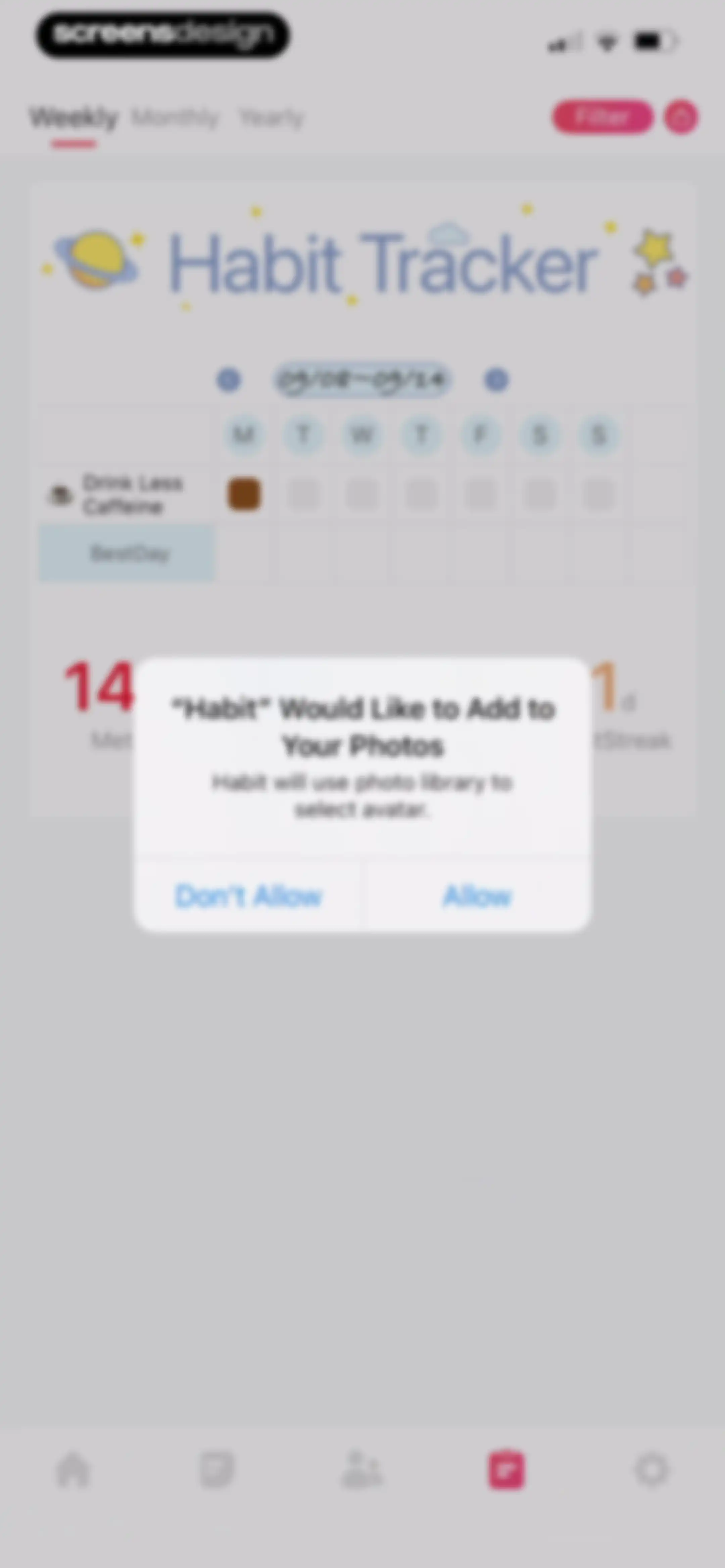 Habit Tracker screen 146