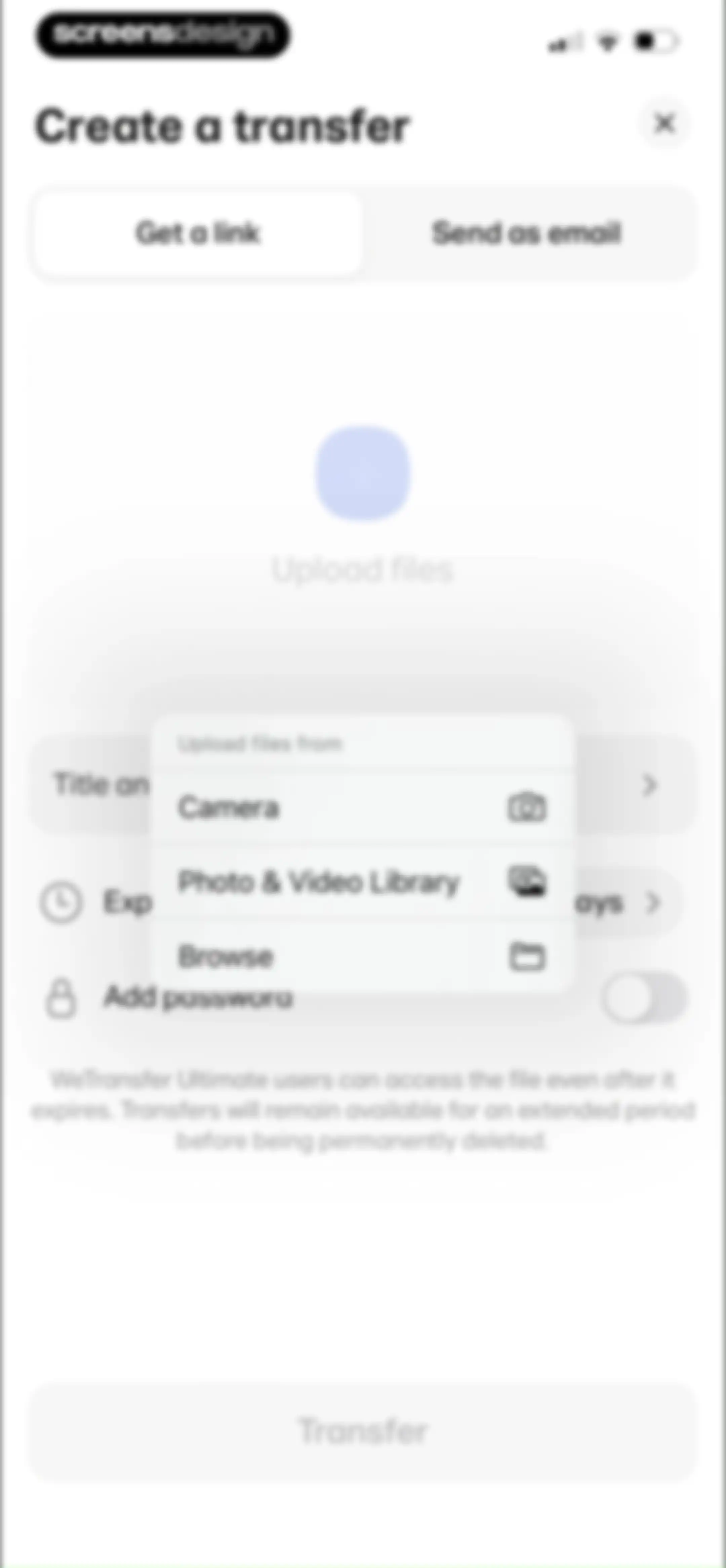 WeTransfer: Transfer Files screen 16