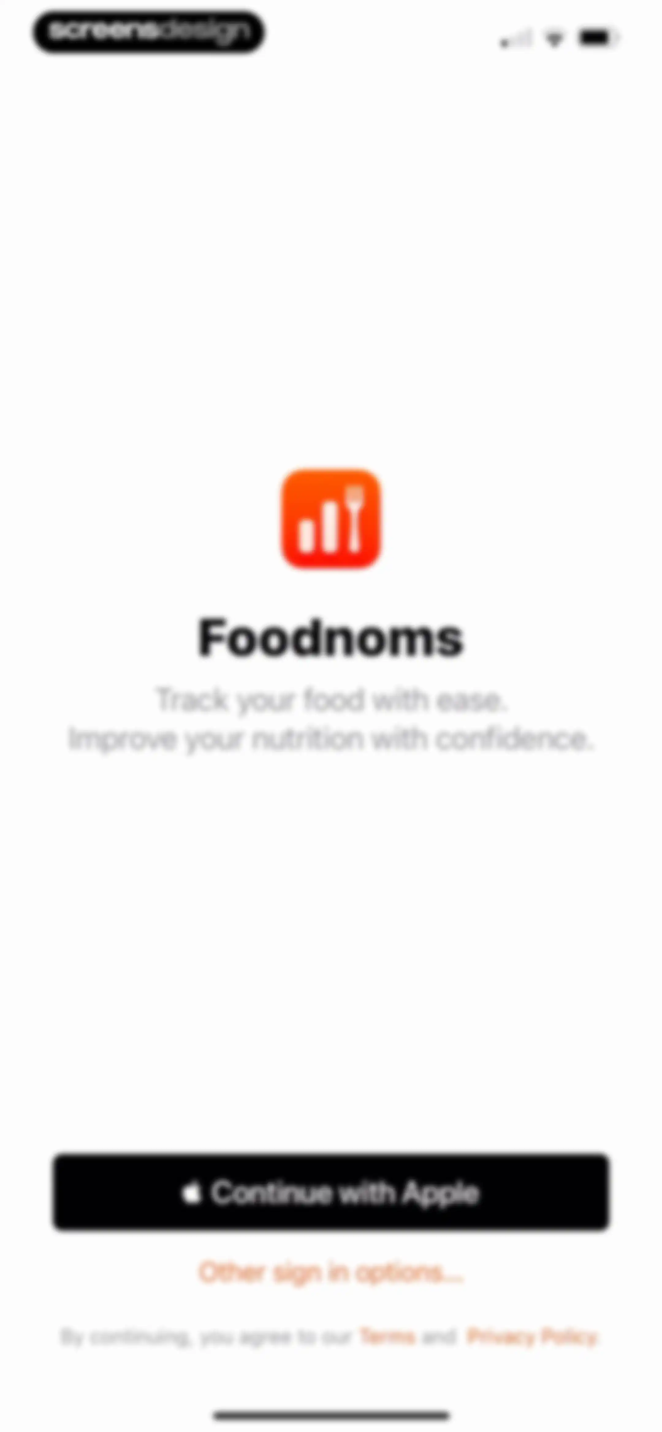 Nutrition Tracker: Foodnoms screen 1