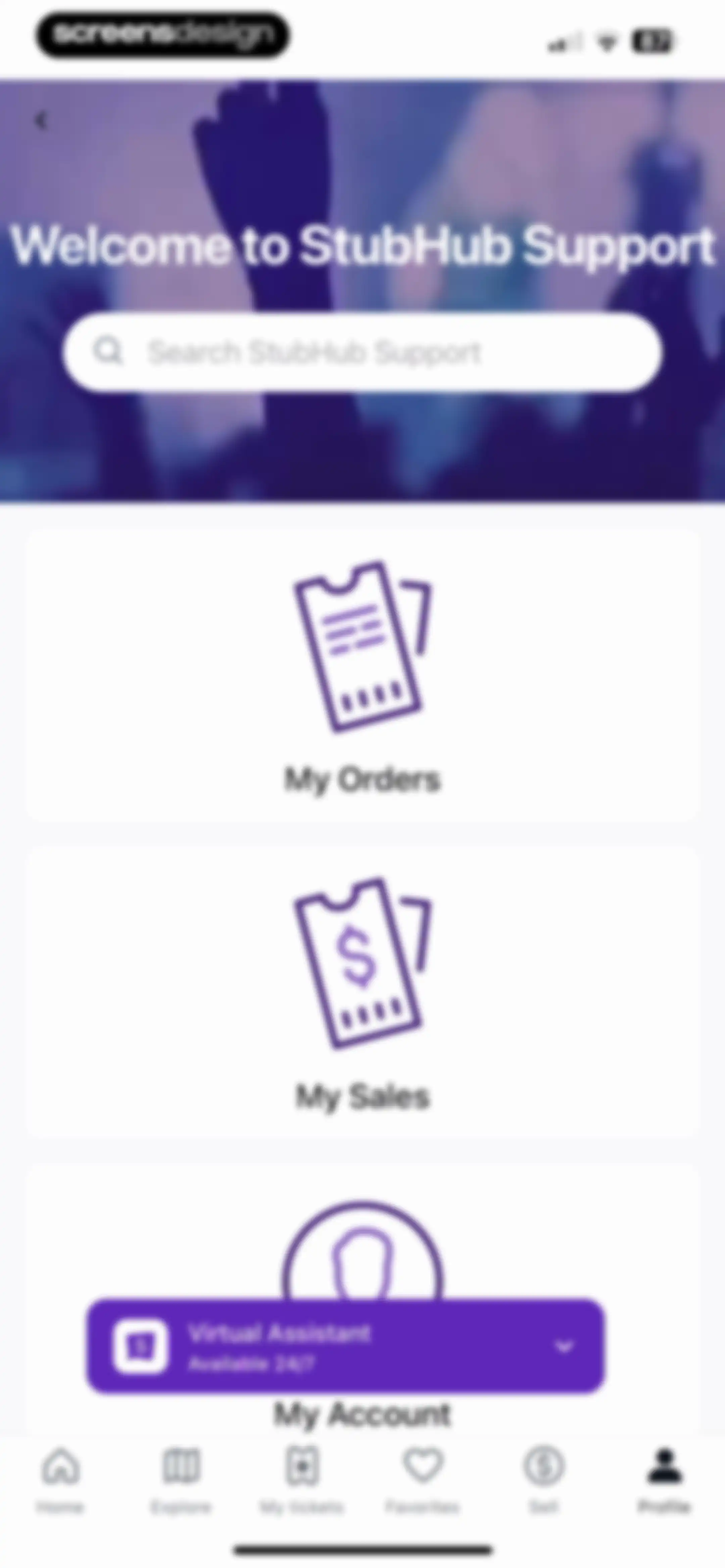 StubHub: Event Tickets screen 116
