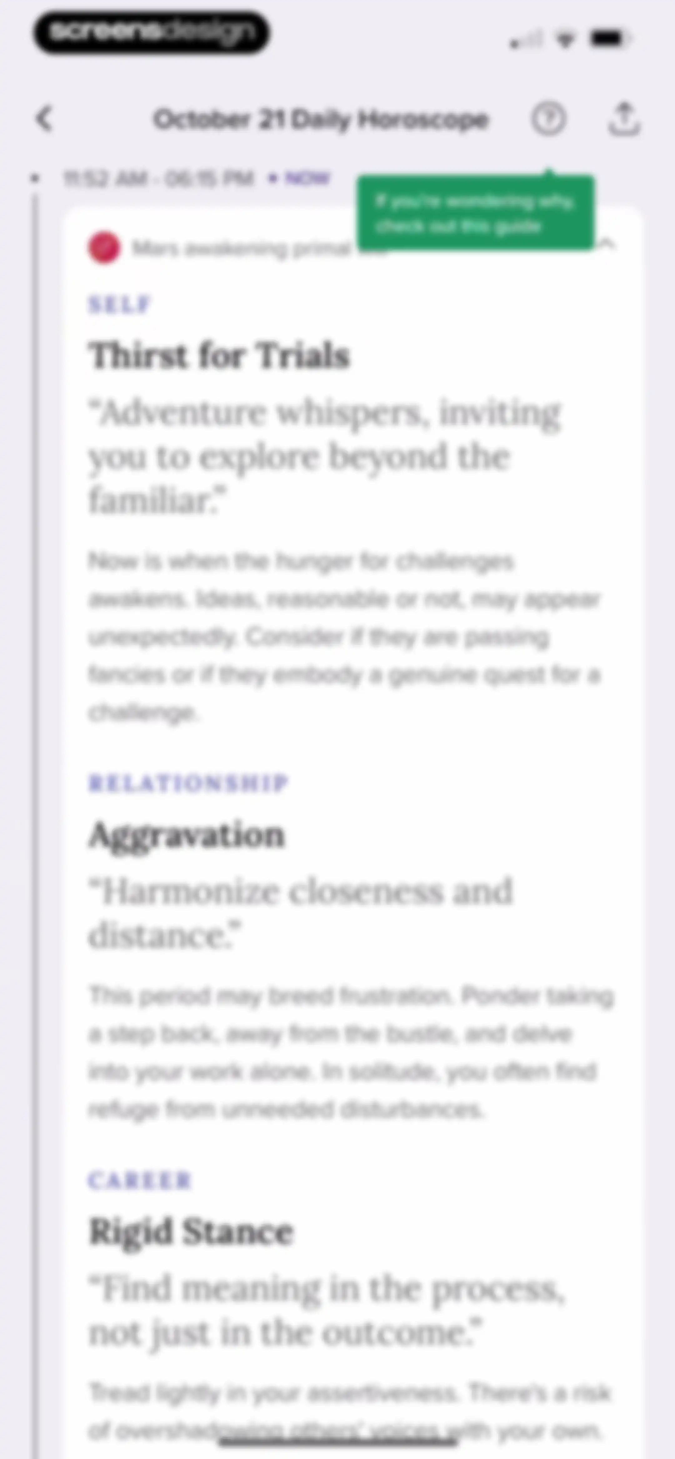 FORCETELLER: Daily Horoscope screen 92