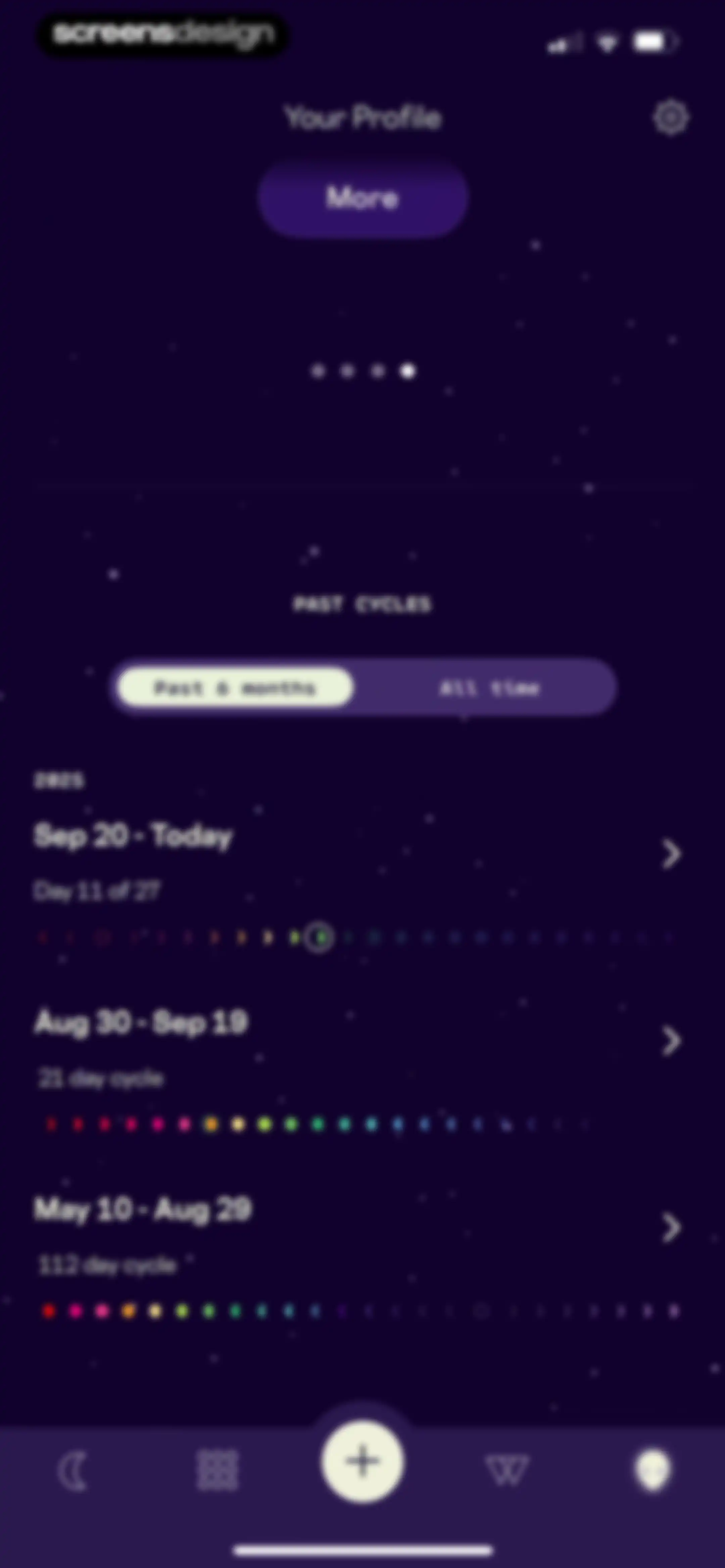 Stardust Period Tracker screen 141