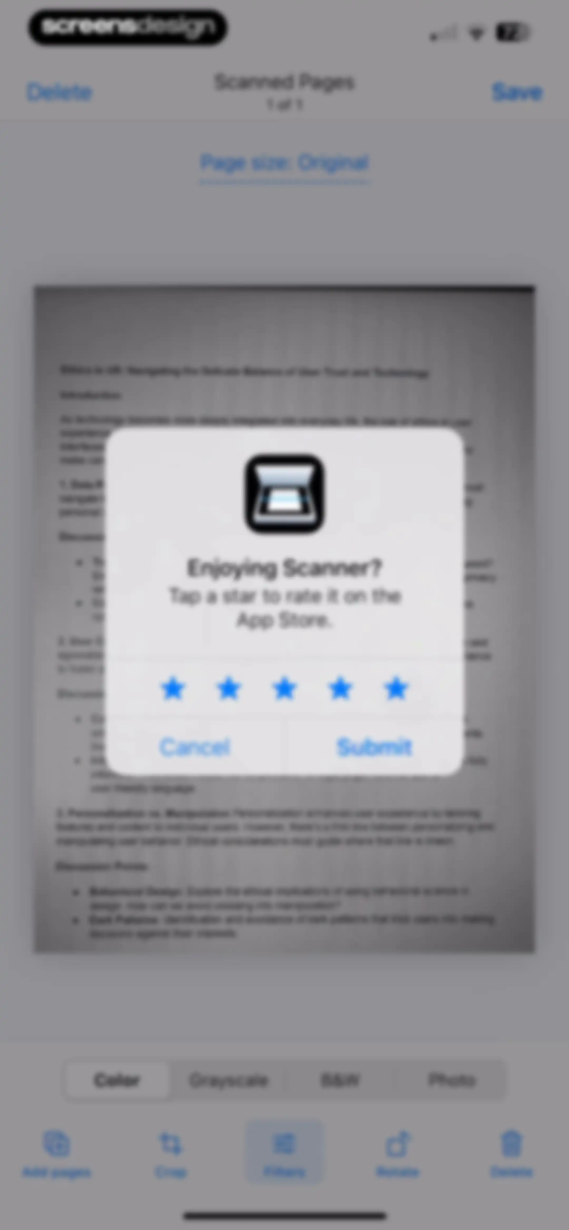 Scanner App. JPG, Photo to PDF screen 18