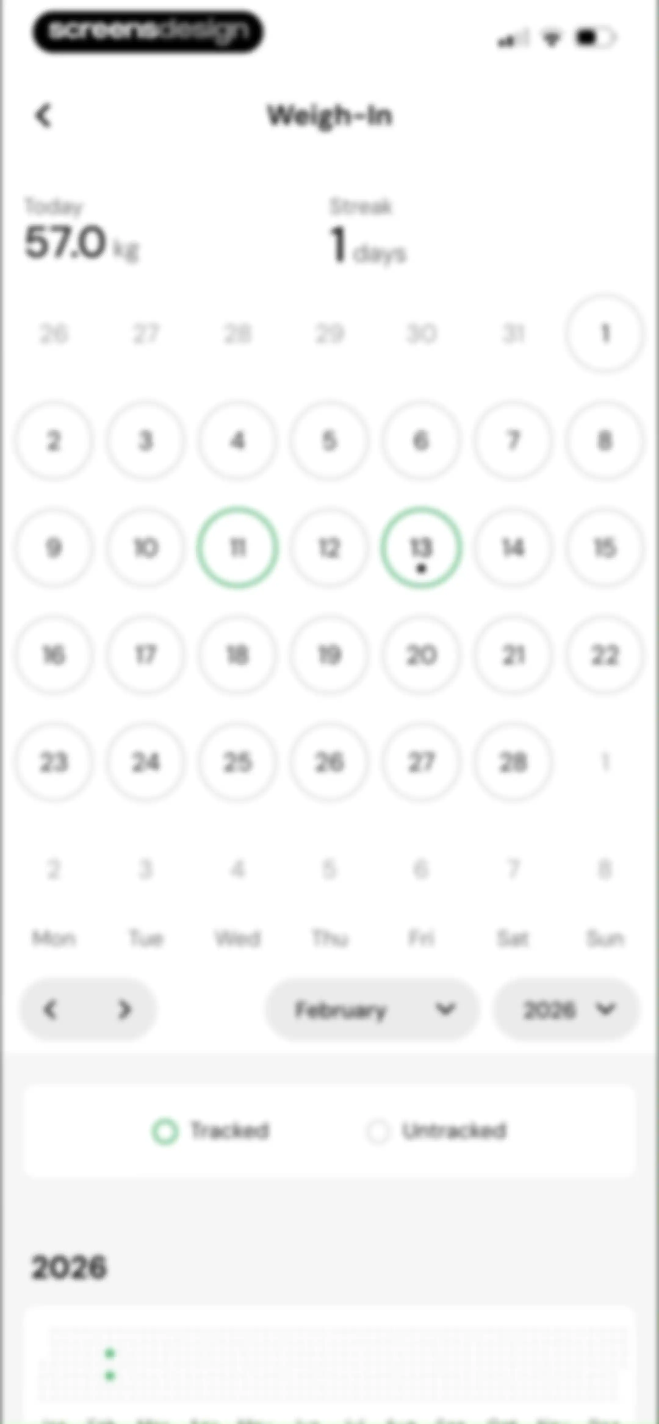 MacroFactor Workouts - Tracker screen 128