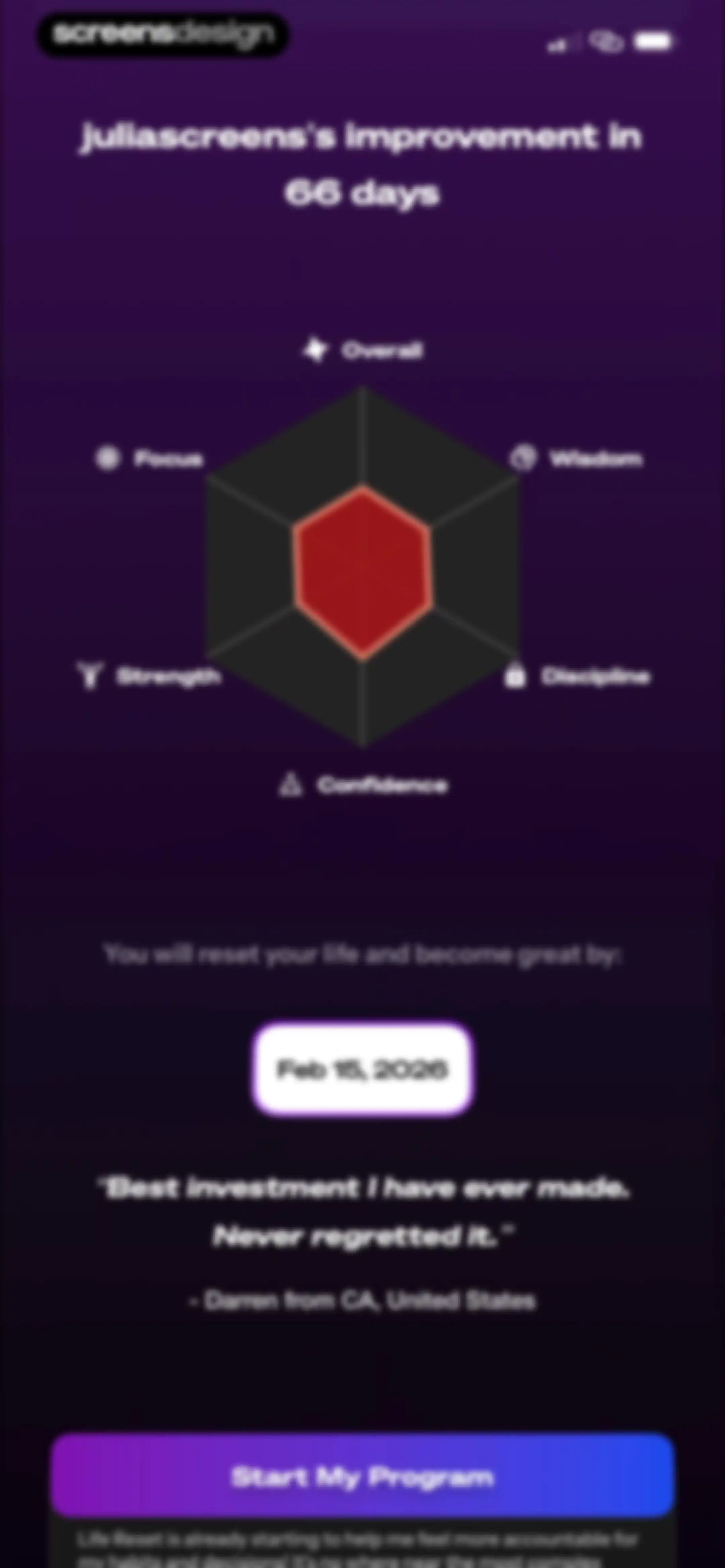 Life Reset: 66 Day Habit screen 103