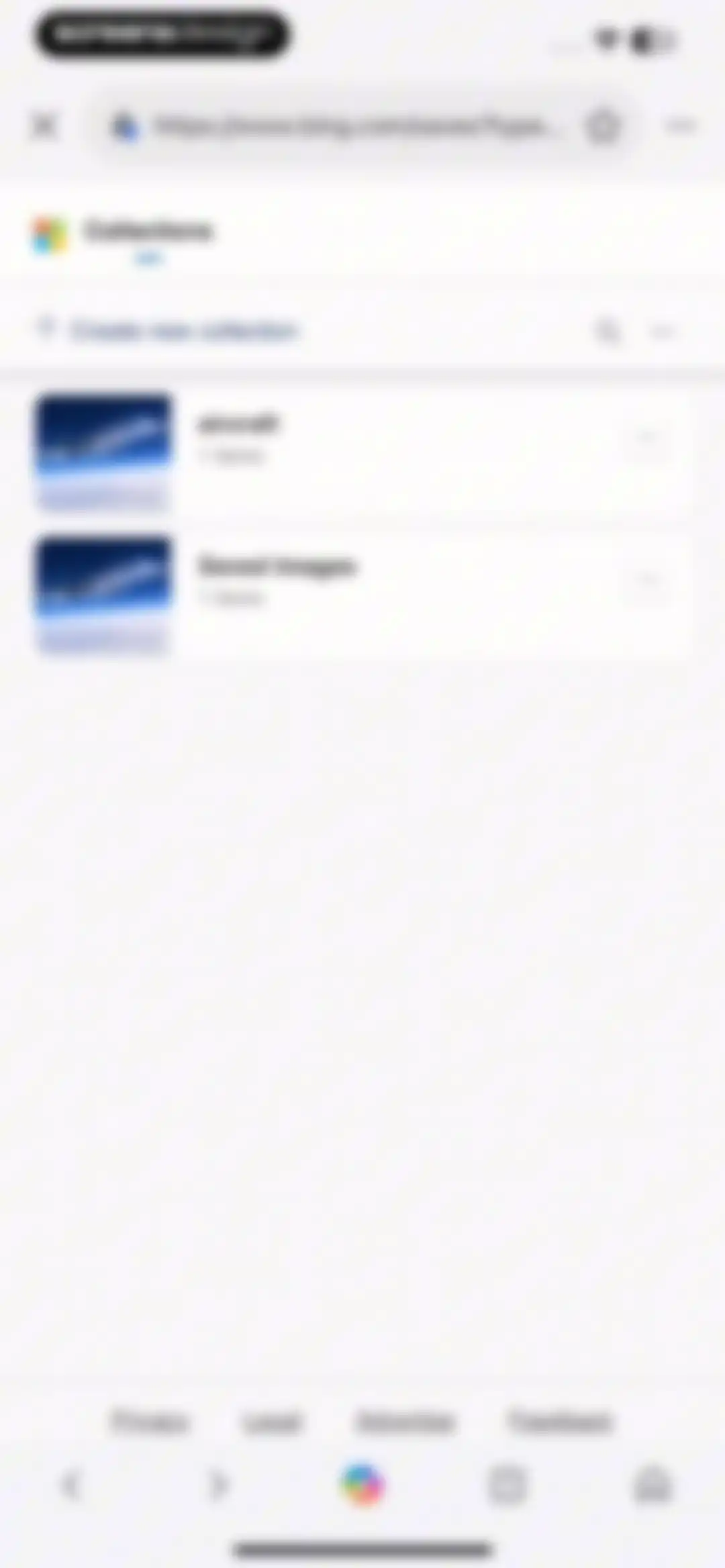 Microsoft Bing Search screen 101