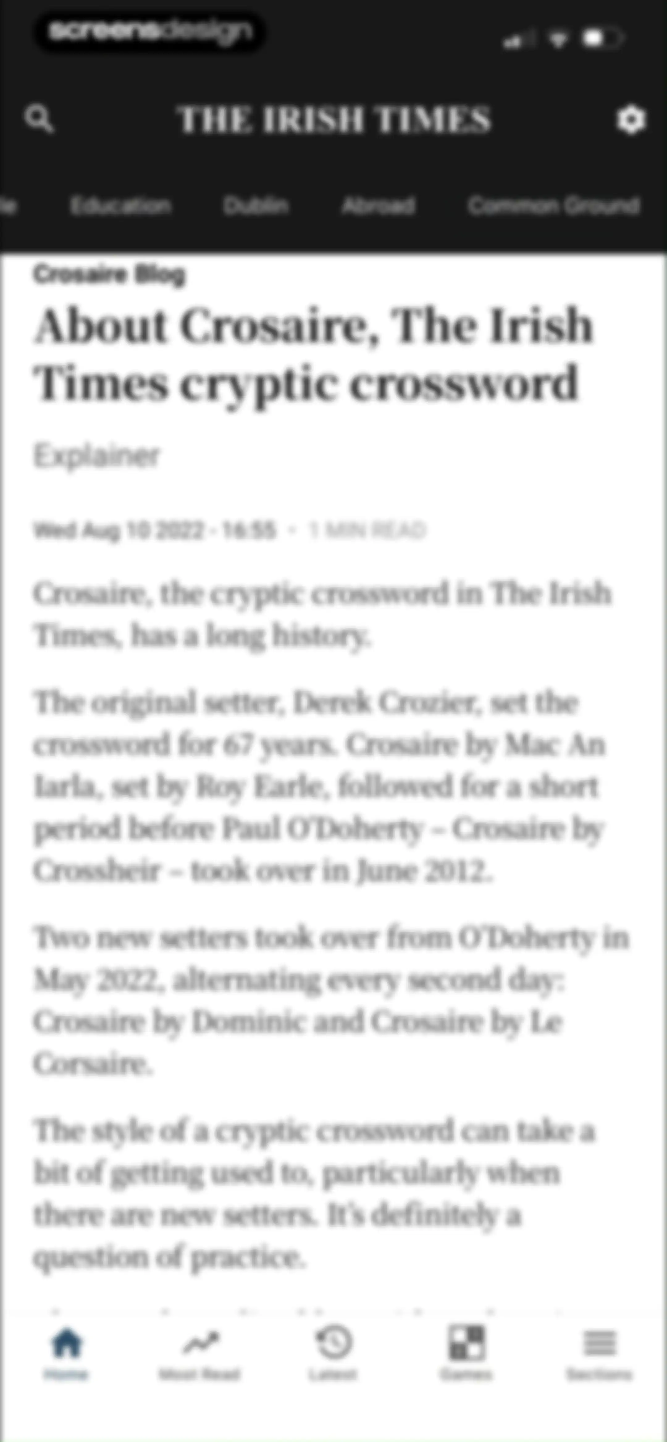 The Irish Times screen 57