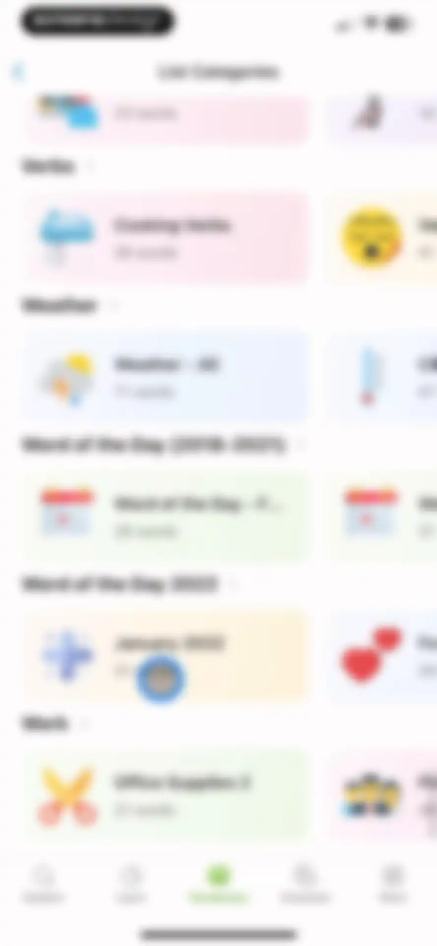 SpanishDictionary.com Learning screen 66