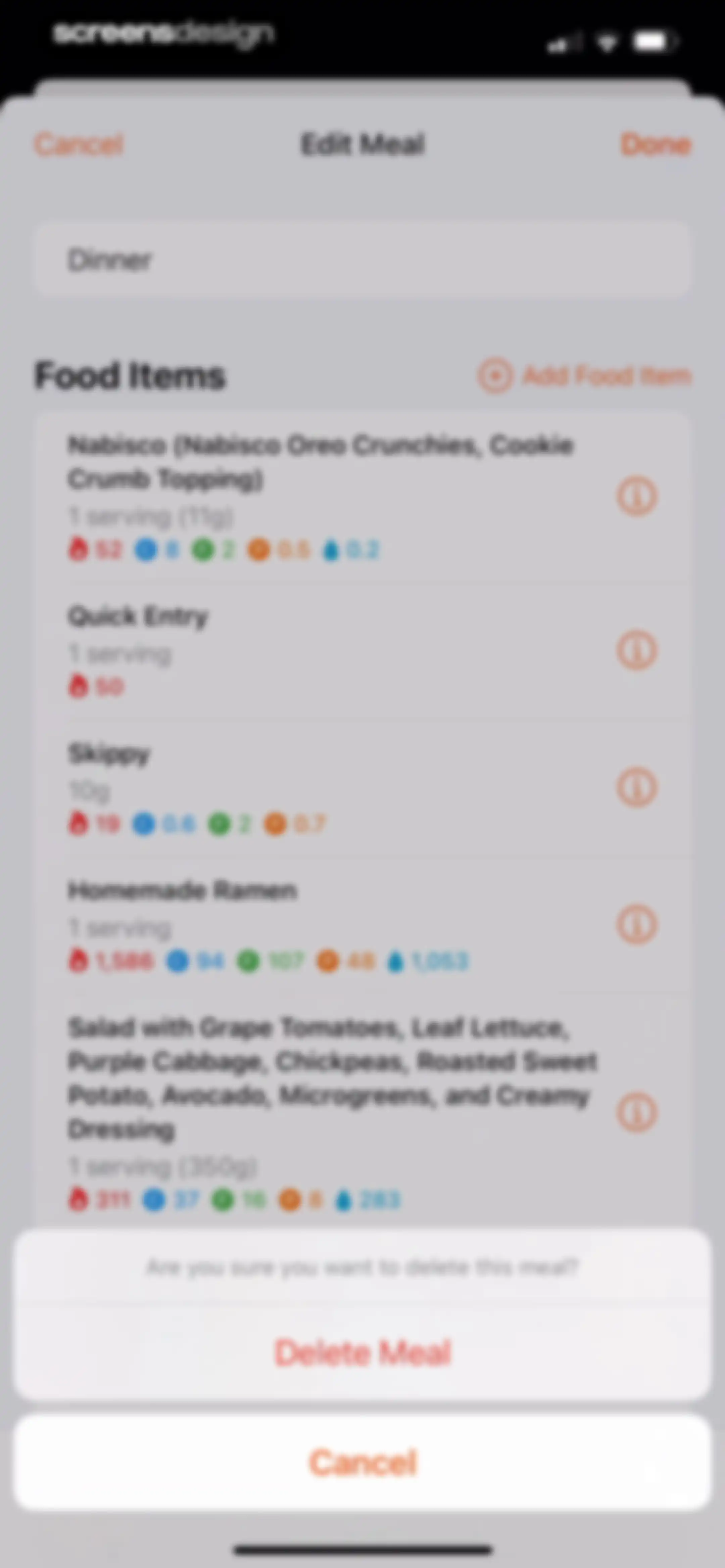 Nutrition Tracker: Foodnoms screen 166