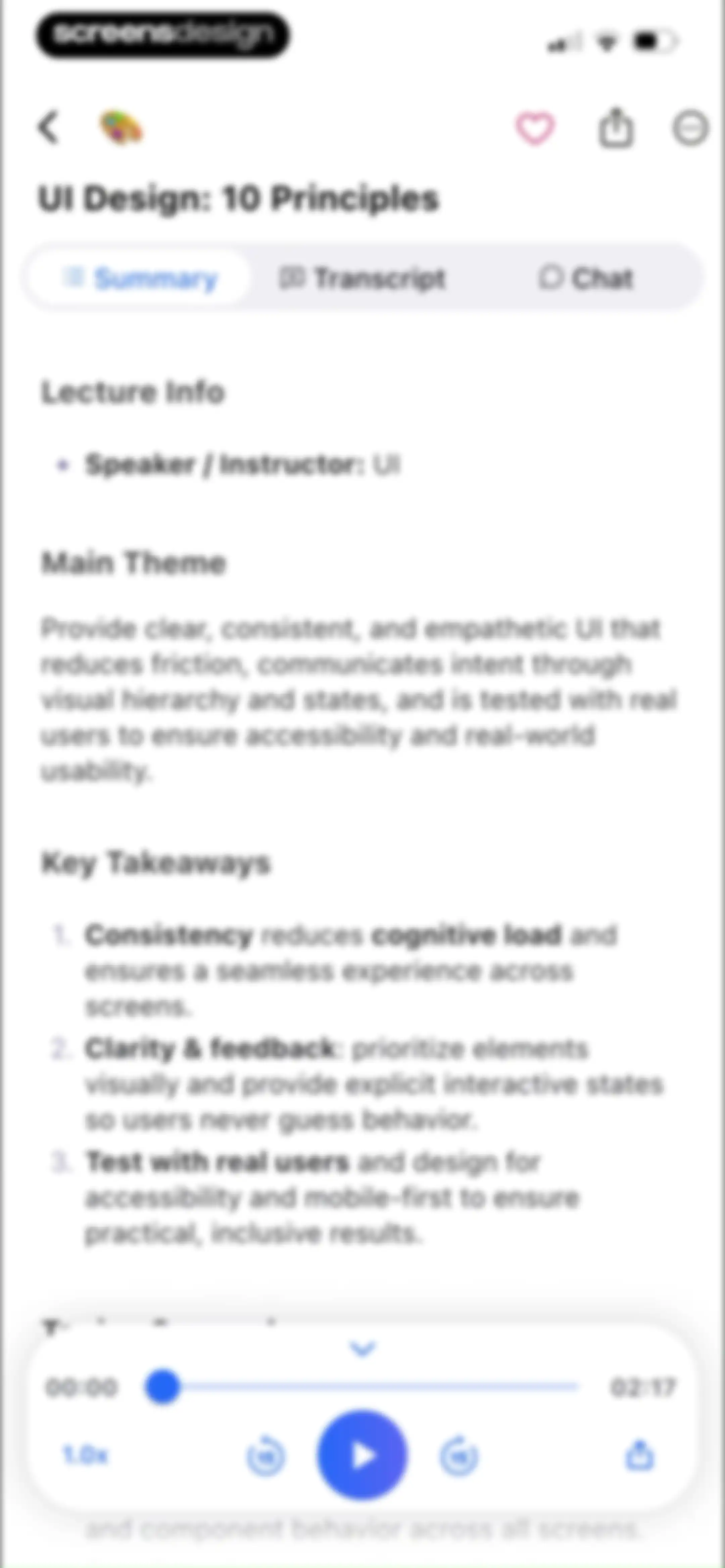 Summary - AI Note Taker screen 64