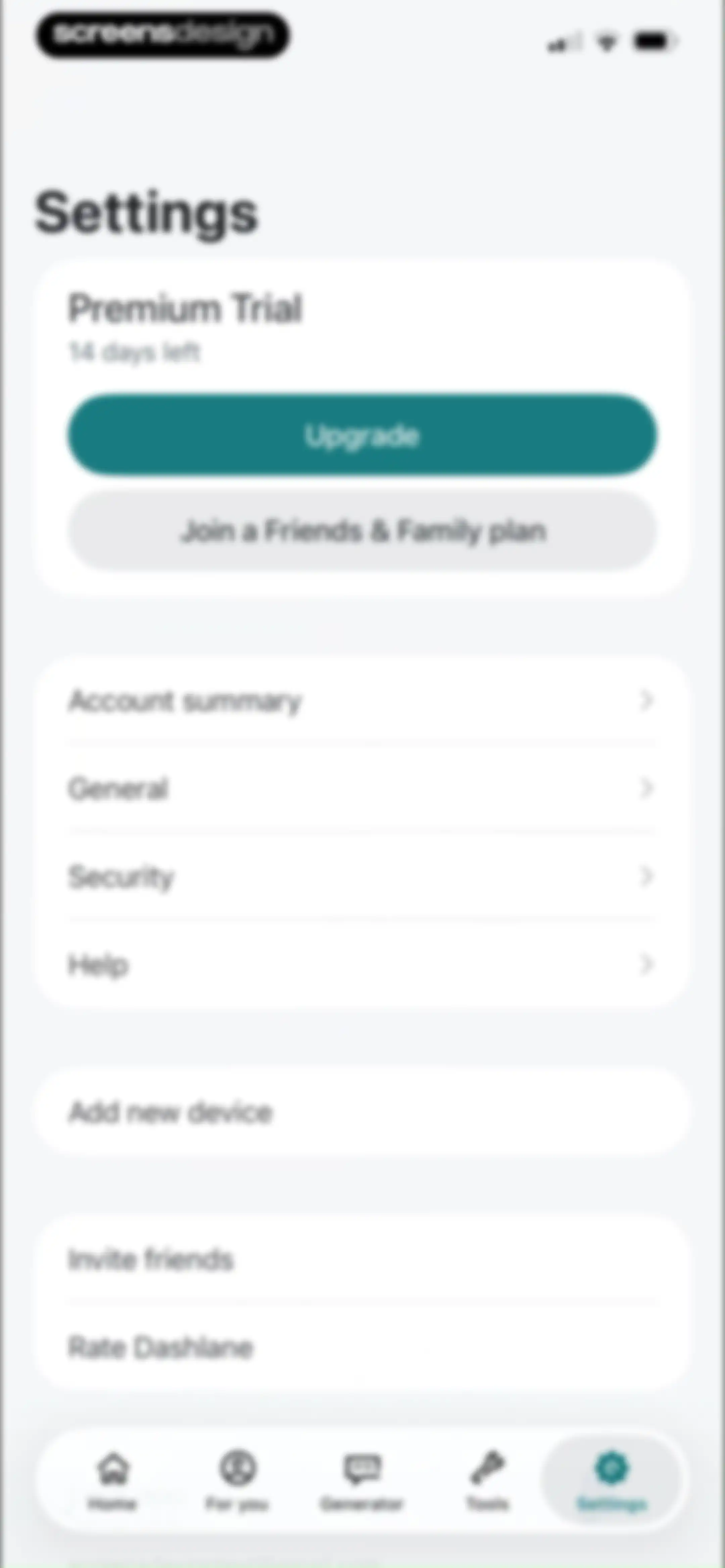 Dashlane Password Manager screen 100