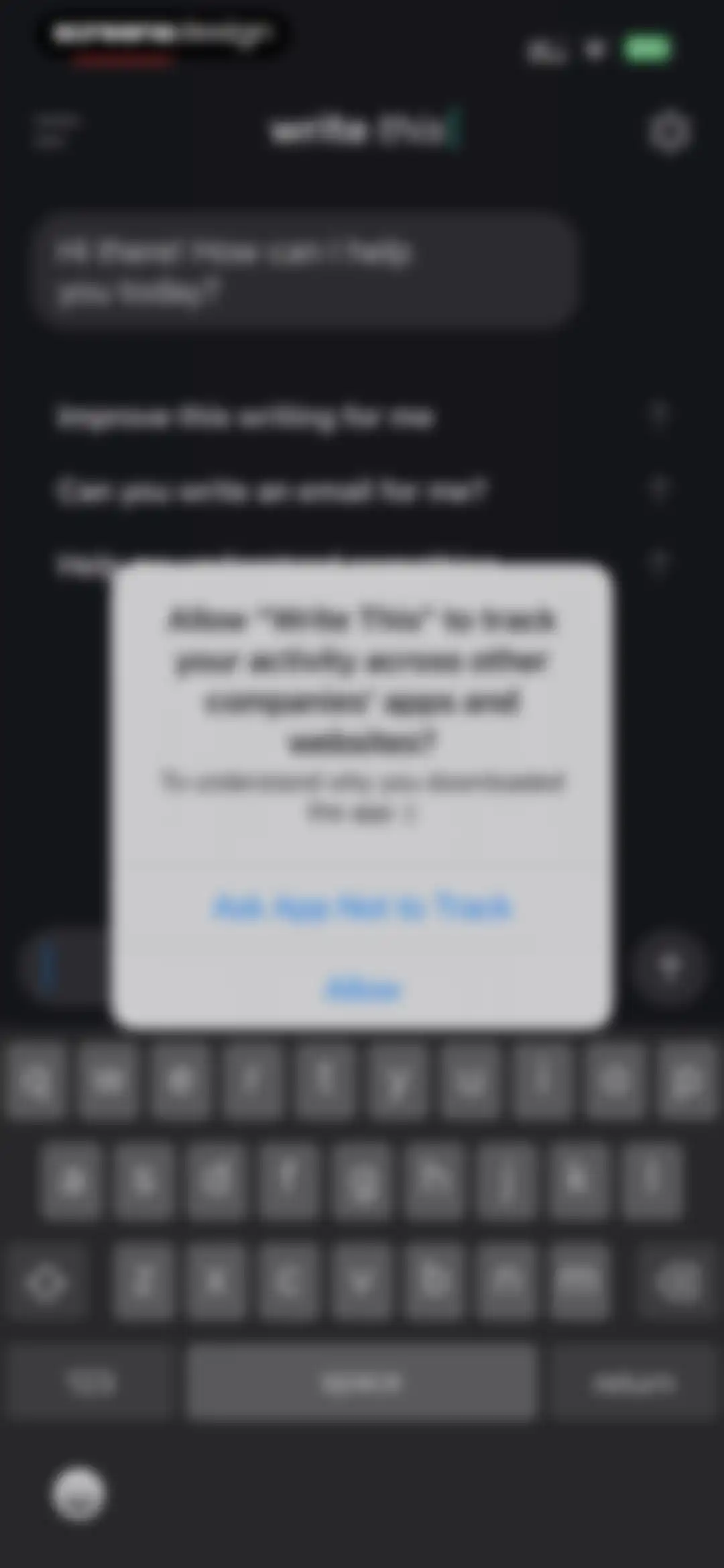 Write This - AI Text Generator screen 1