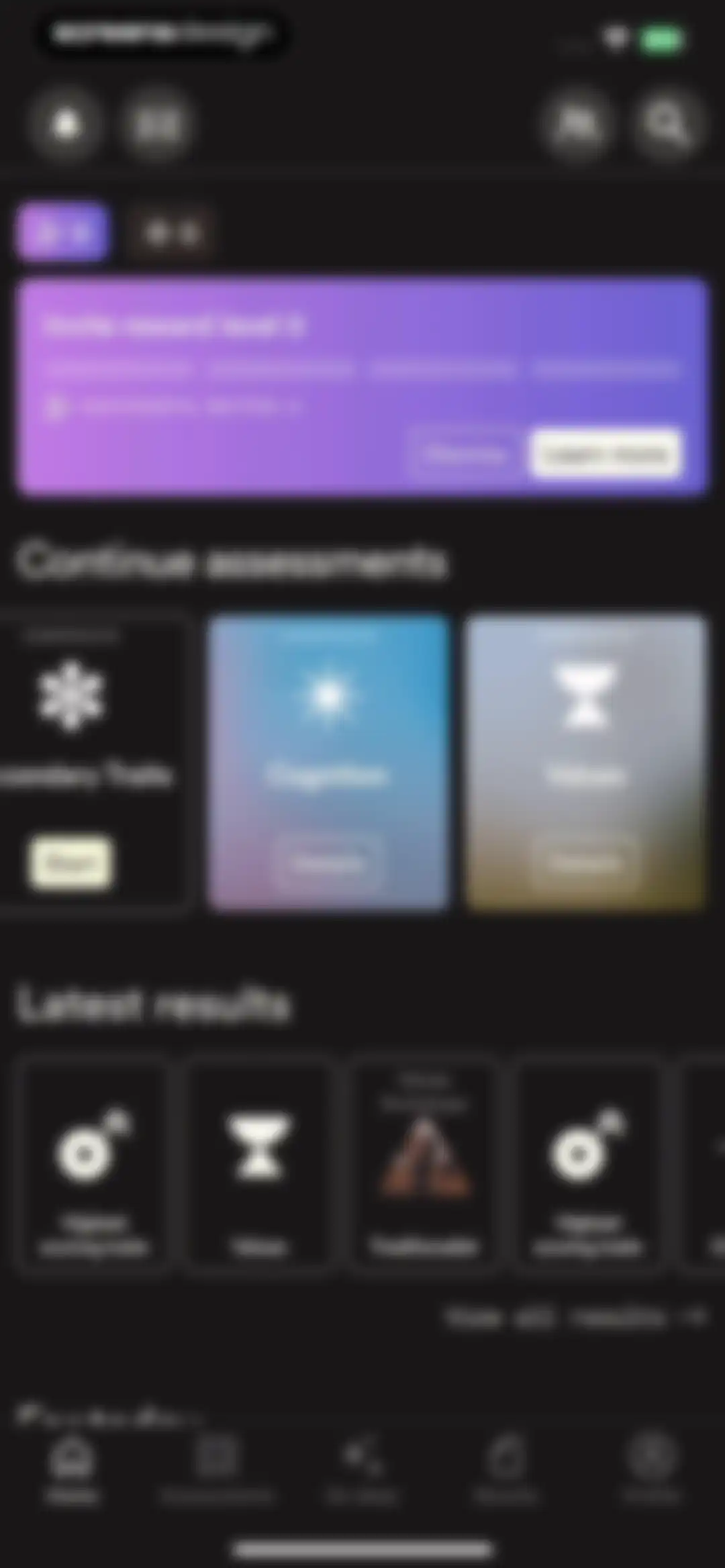 Dimensional: Personality Test screen 82