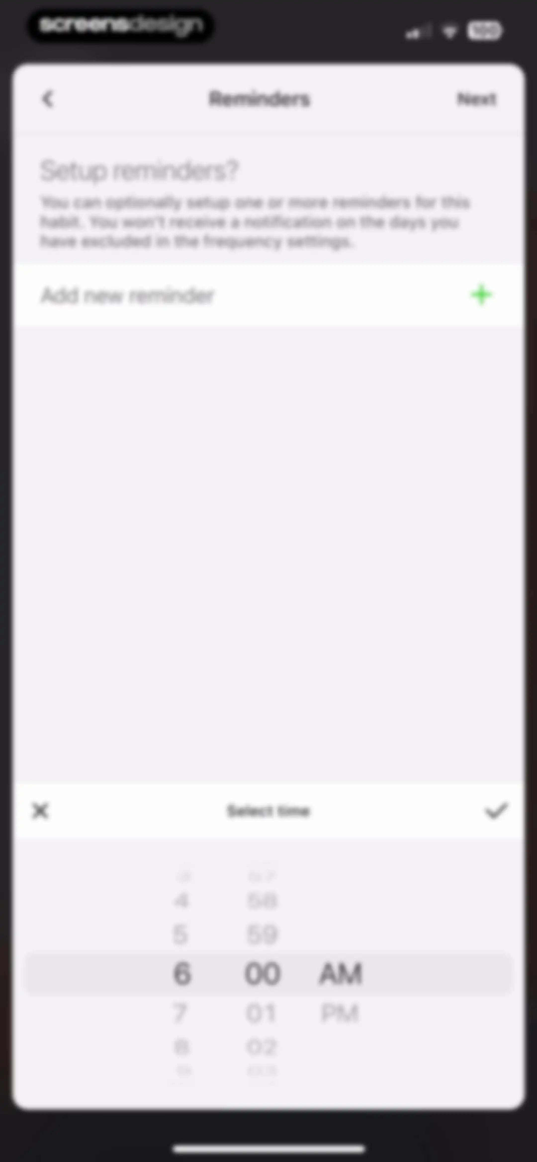 Today Habit tracker screen 8
